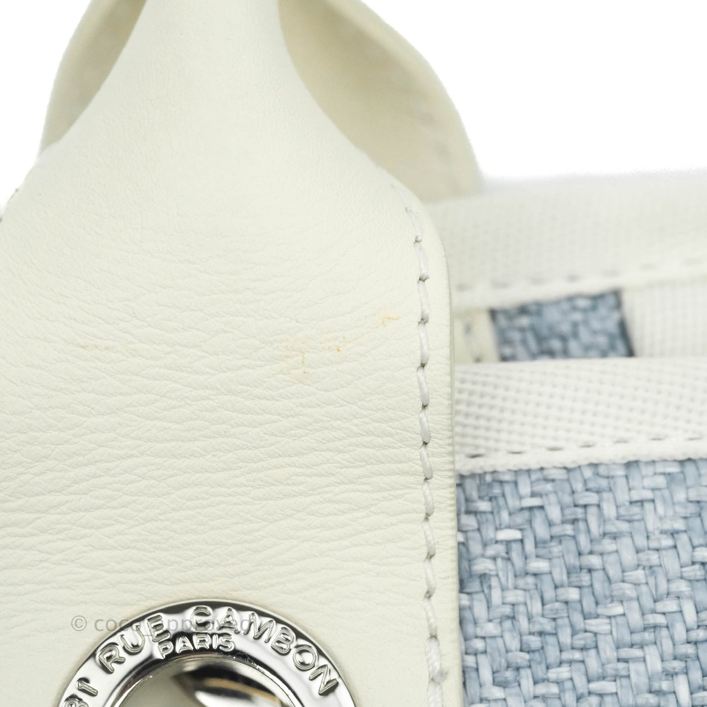 Chanel Large Deauville Light Blue Canvas Silver Hardware