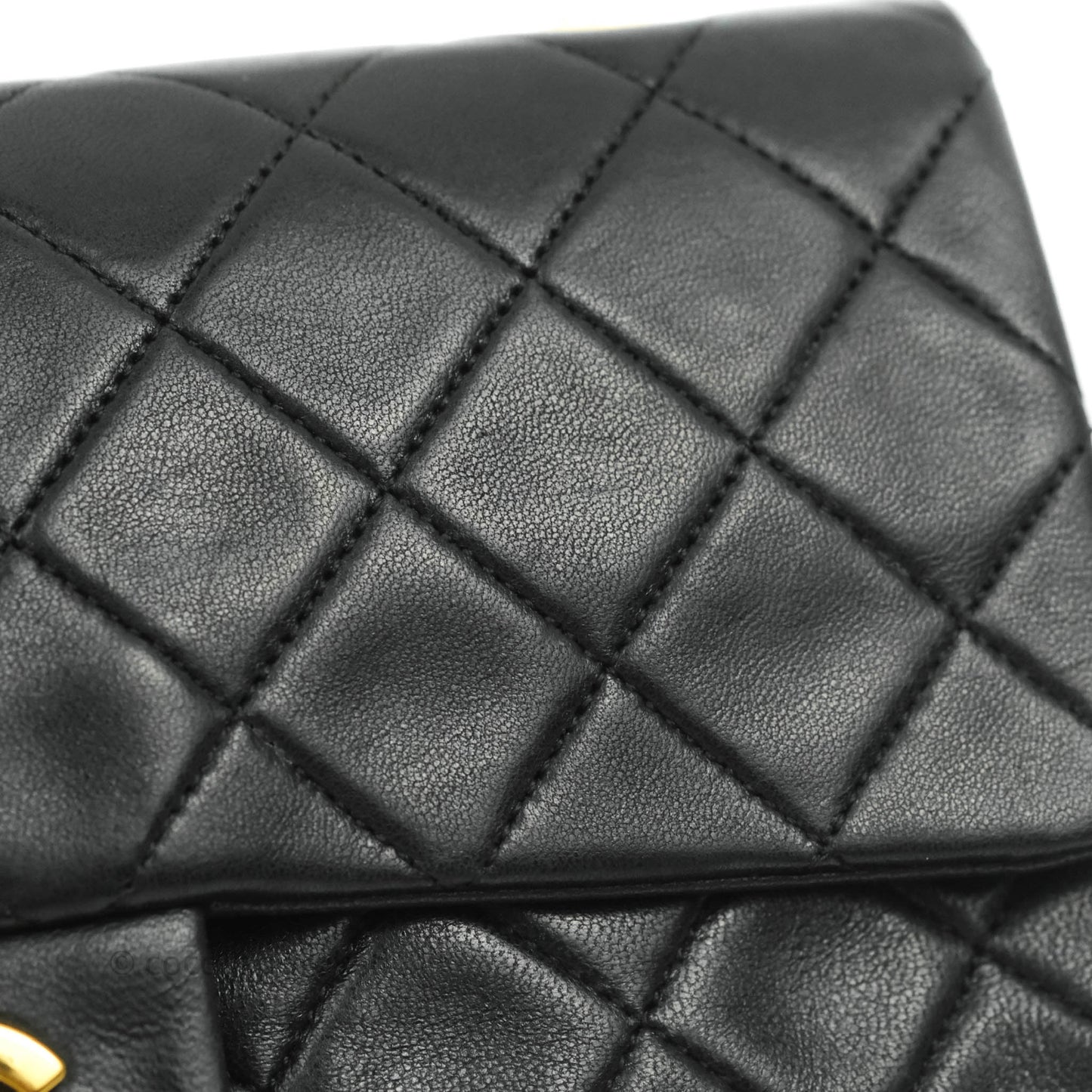 Chanel Vintage Classic Small S/M Flap Black Lambskin 24K Gold Hardware