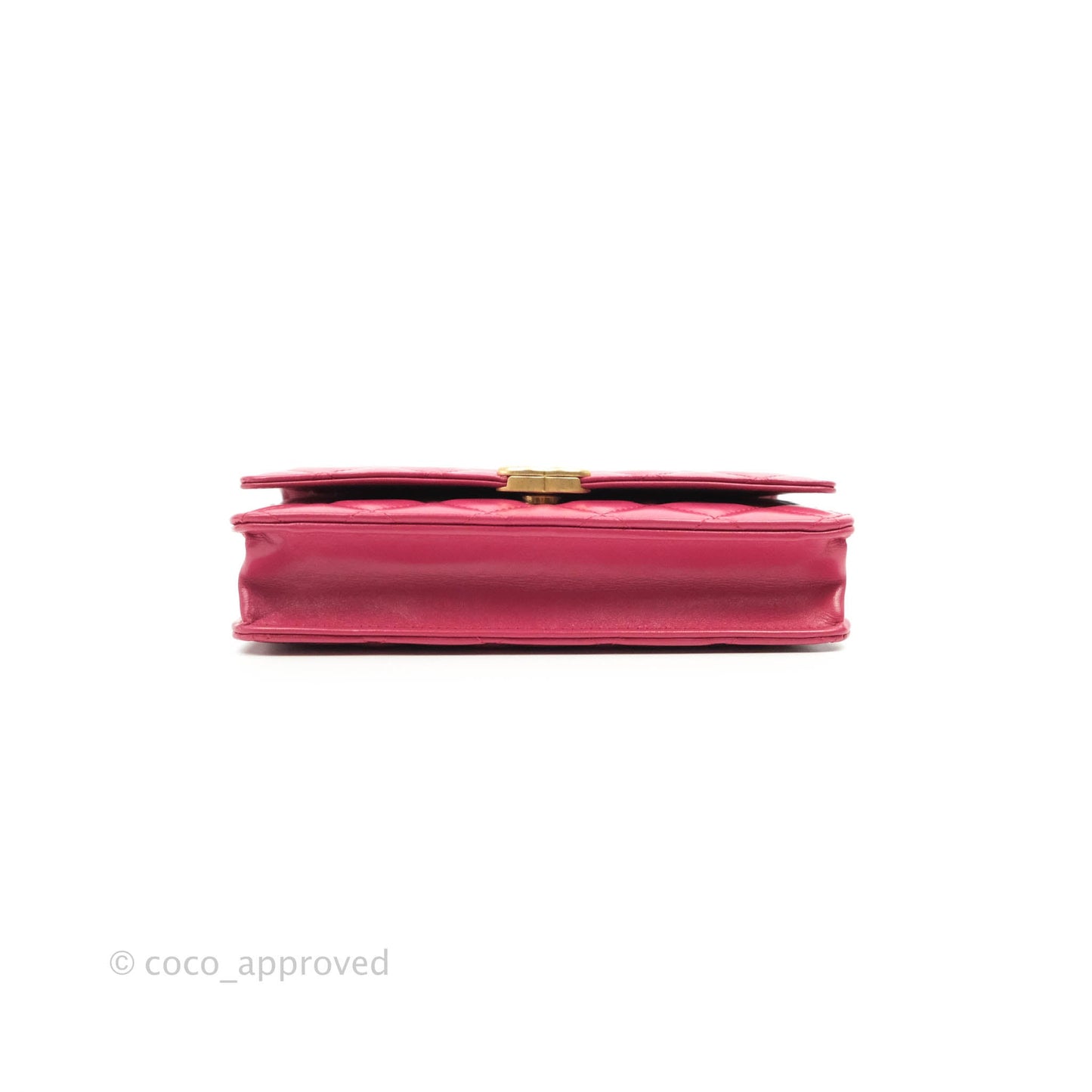 Chanel Quilted Perfect Fit Adjustable Wallet On Chain WOC Pink Calfskin Aged Gold Hardware