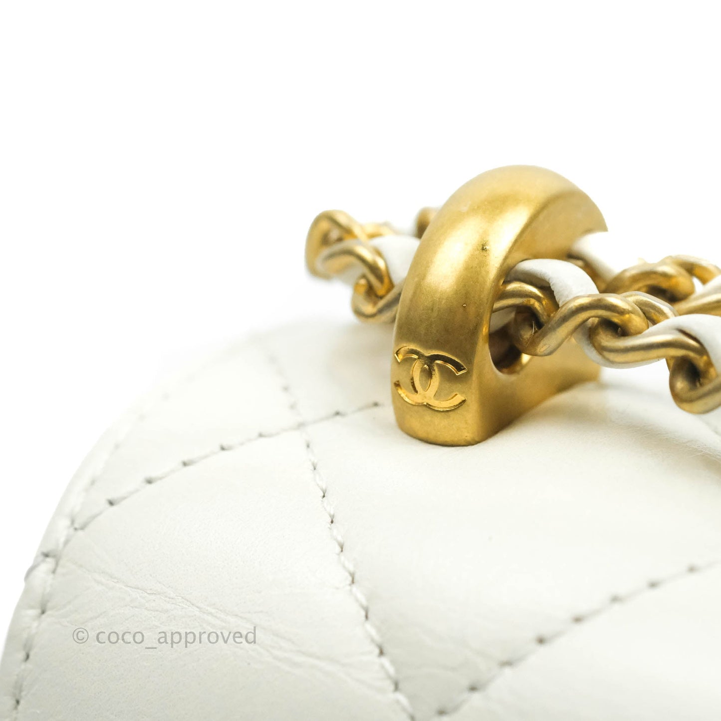 Chanel Quilted Mini Perfect Fit Adjustable White Calfskin Gold Hardware