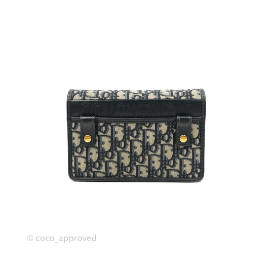 Christian Dior 30 Montaigne Blue Oblique Jacquard 2-in-1 Pouch