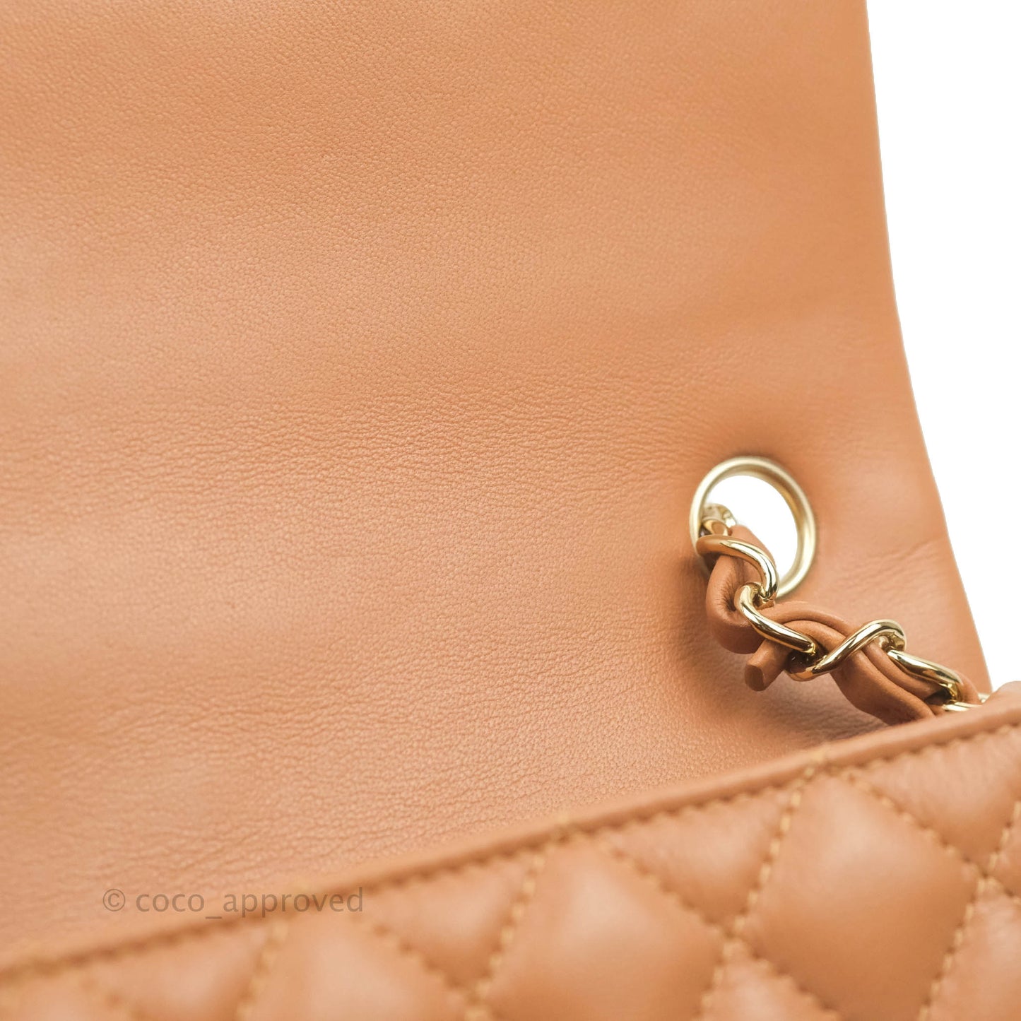Chanel Quilted Mini Rectangular Flap Caramel Lambskin Gold Hardware 22S
