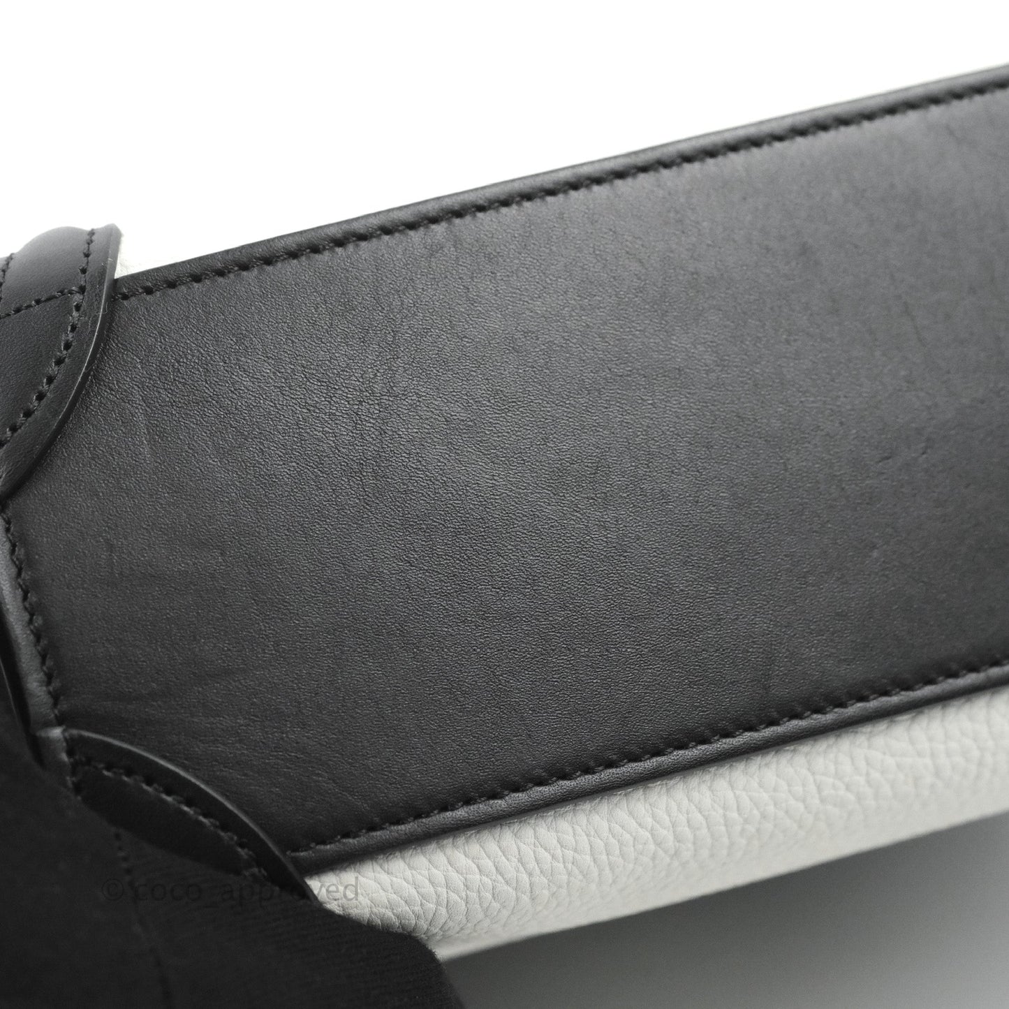 Celine Nano Luggage Bag Tricolour Dune/White/Black Grained Calfskin