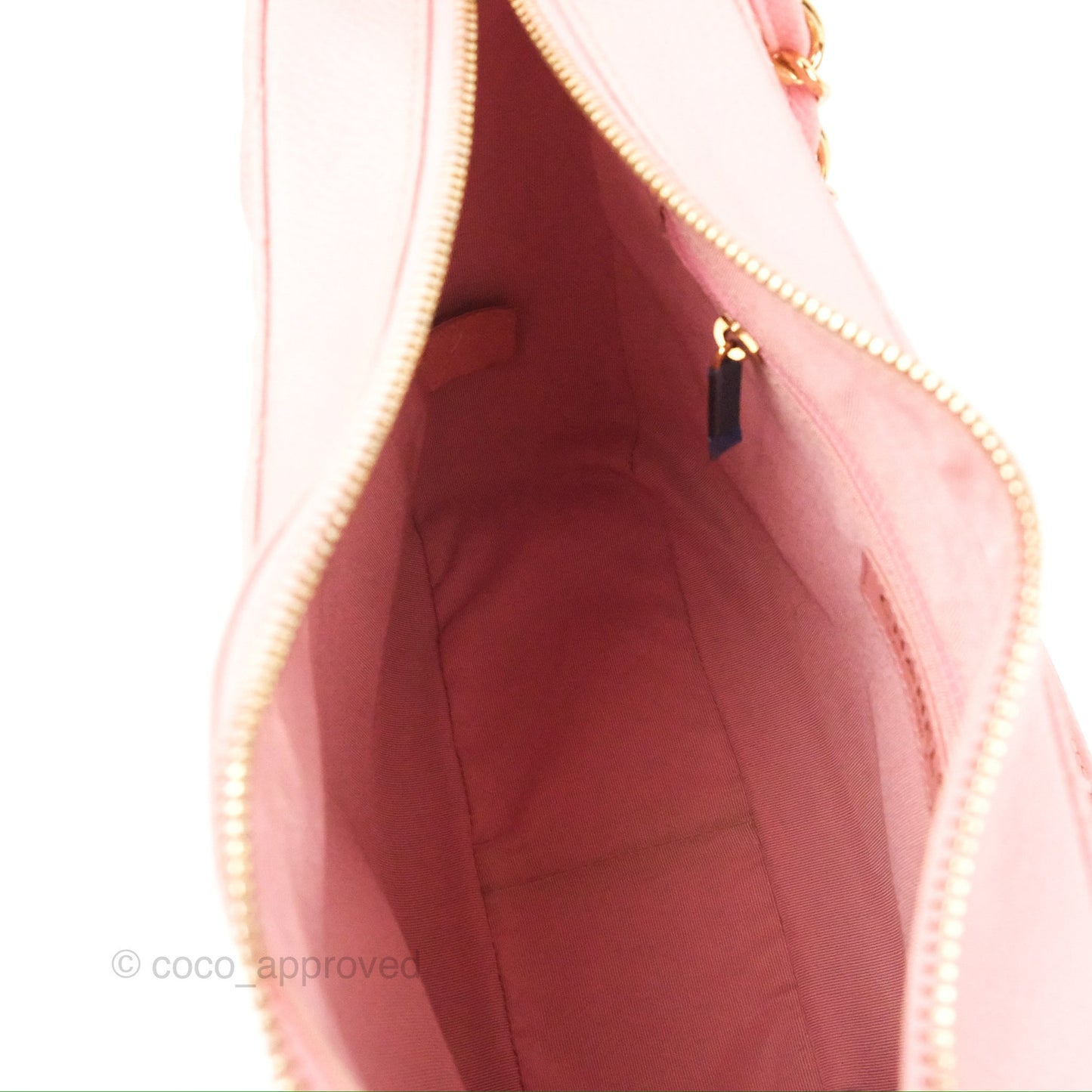 Chanel Vintage CC Quilted Shoulder Bag Pink Caviar Gold Hardware
