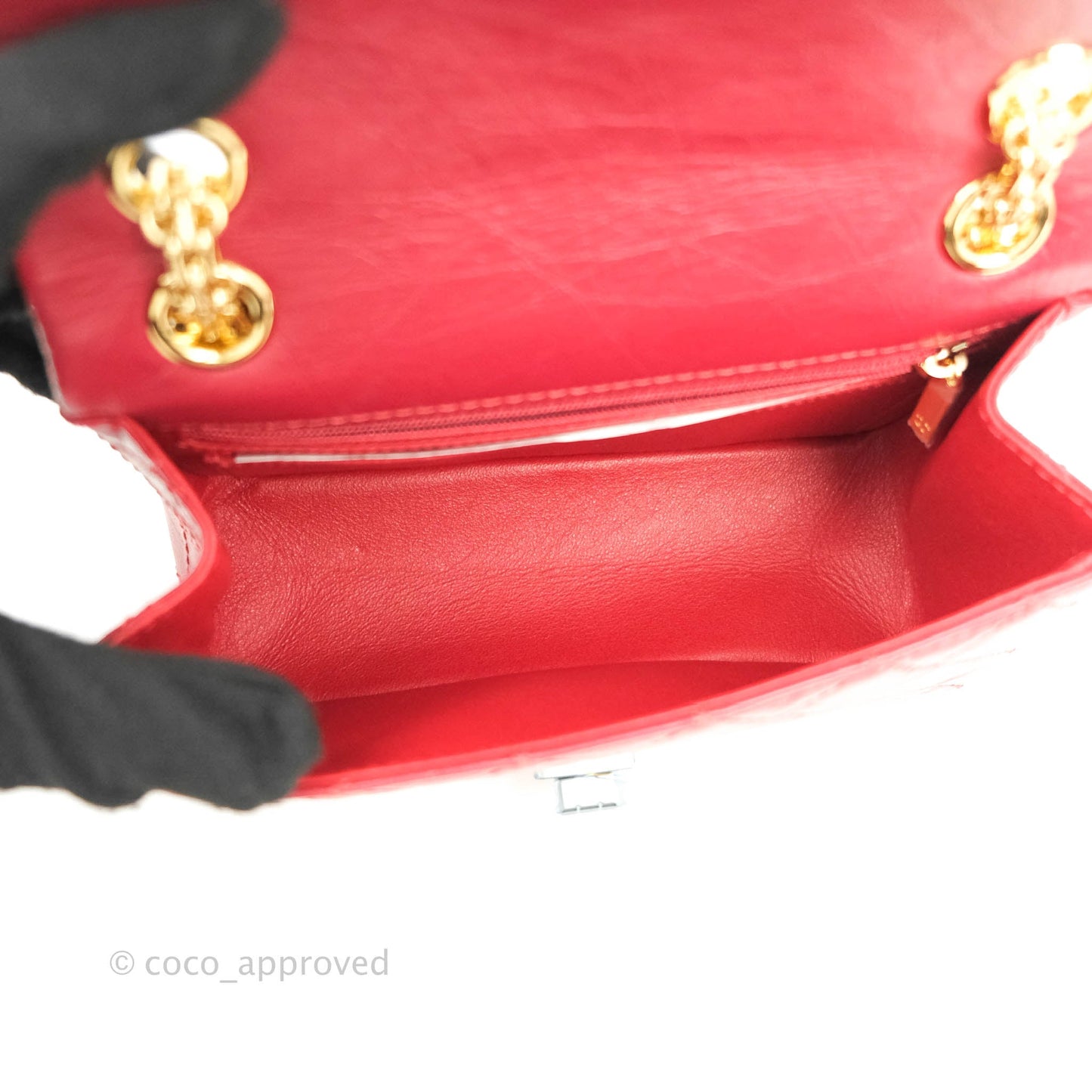 Chanel Mini Reissue 224 Red Aged Calfskin Gold Hardware 19S