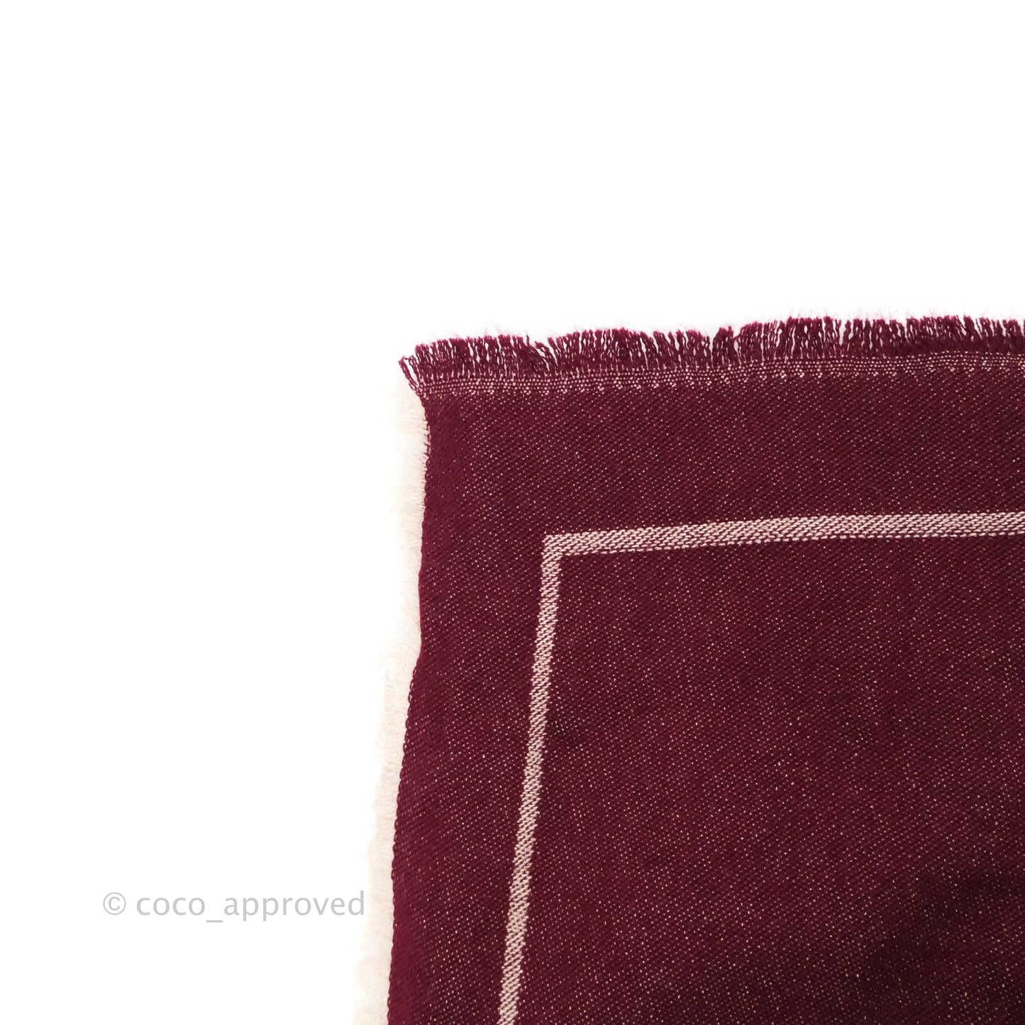 Chanel CC Cashmere Scarf Burgundy