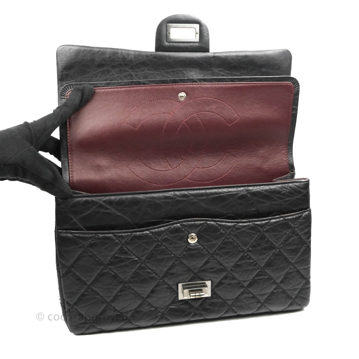Chanel Reissue Quilted Aged Calfskin Black Ruthenium Hardware 227