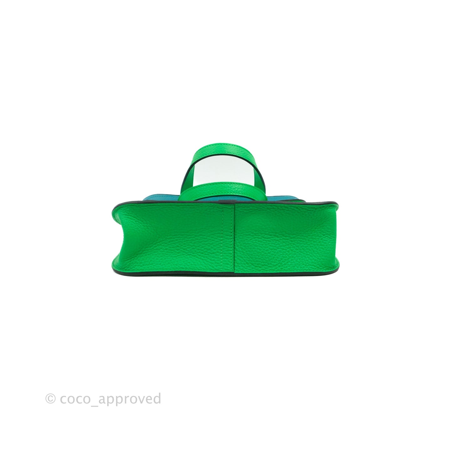 Hermès Halzan 25 Vert Comics/ Bleu Zephyr Clemence Palladium Hardware