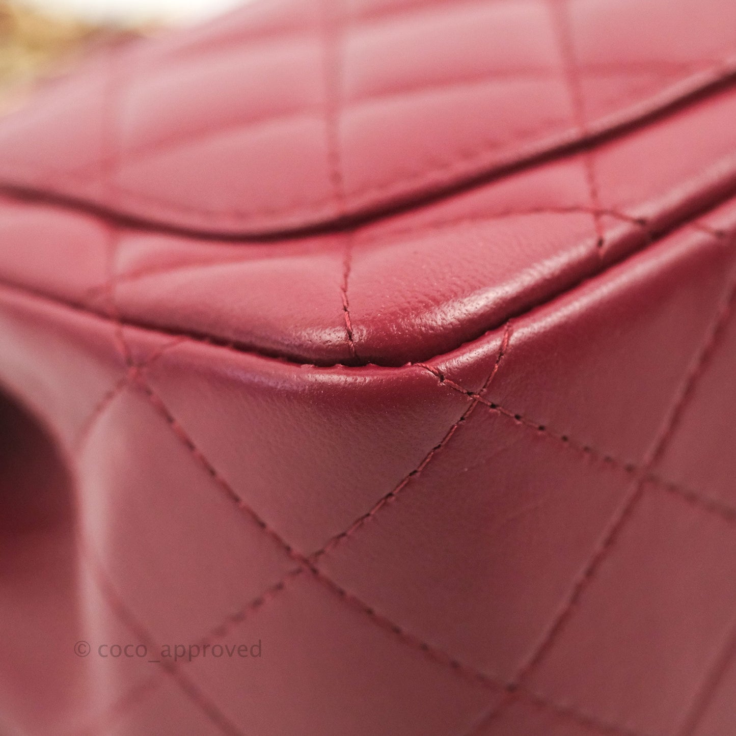 Chanel Quilted Mini Square Burgundy Lambskin Gold Hardware