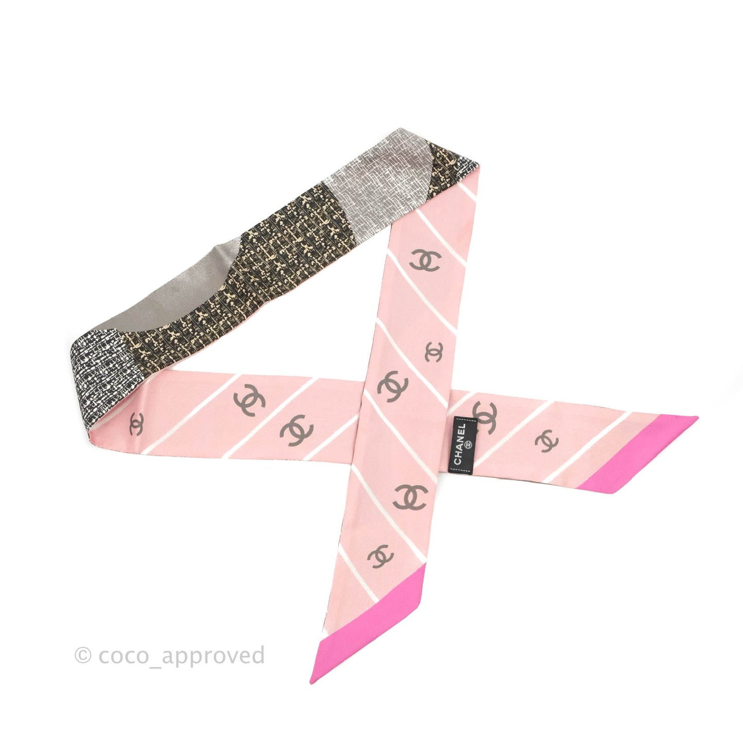 Chanel Silk Twilly in Tweed Print