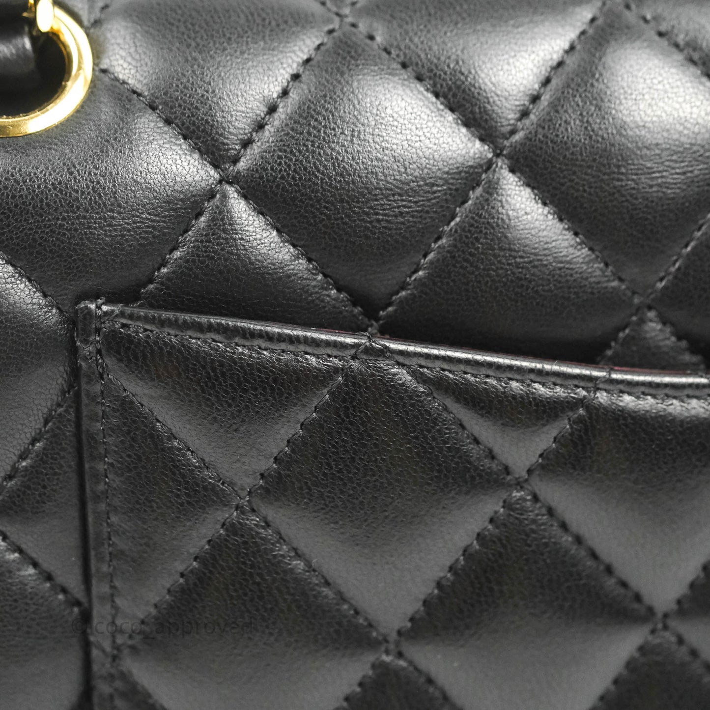 Chanel Classic M/L Medium Flap Quilted Black Lambskin Gold Hardware