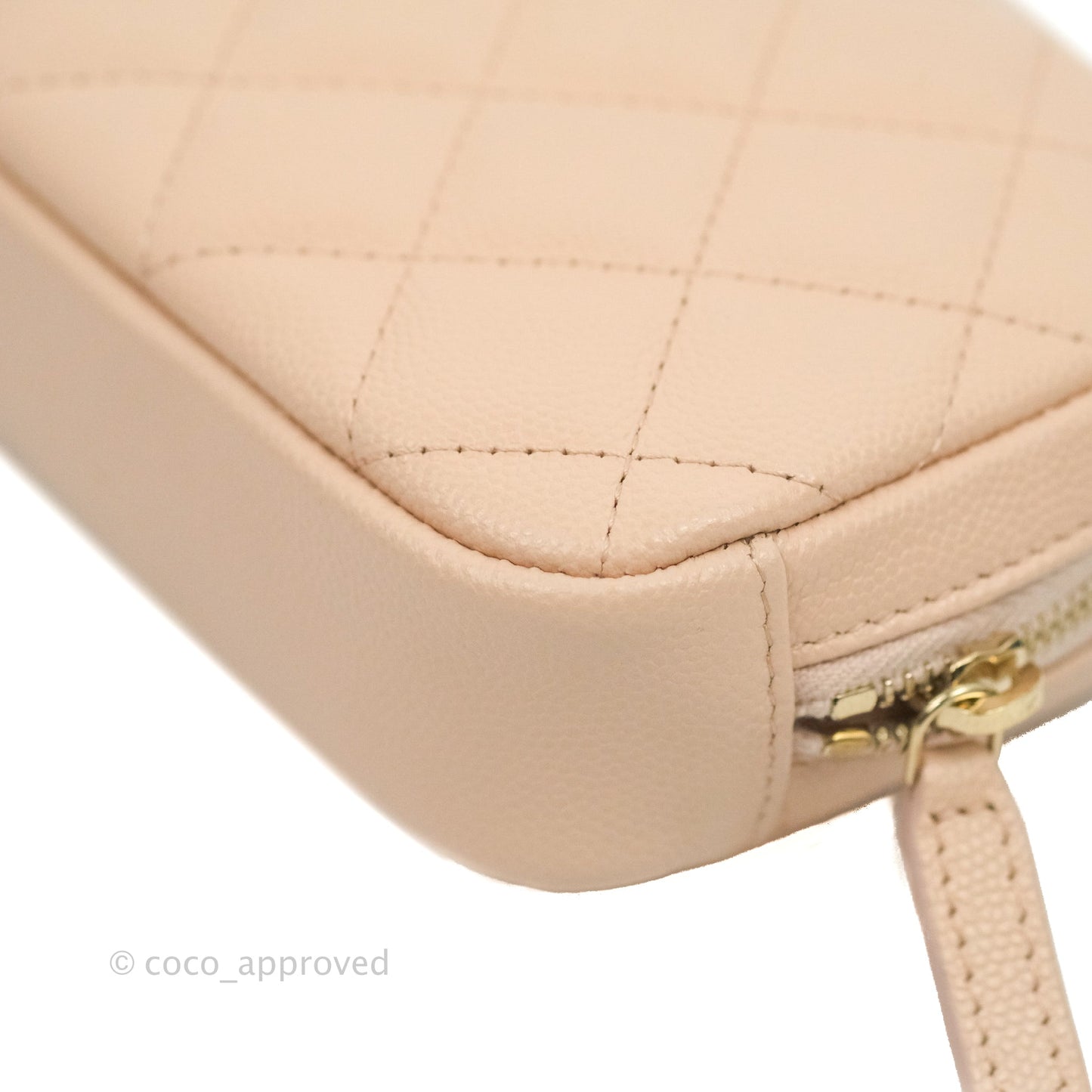 Chanel Small Classic Pouch Light Beige Caviar Gold Hardware
