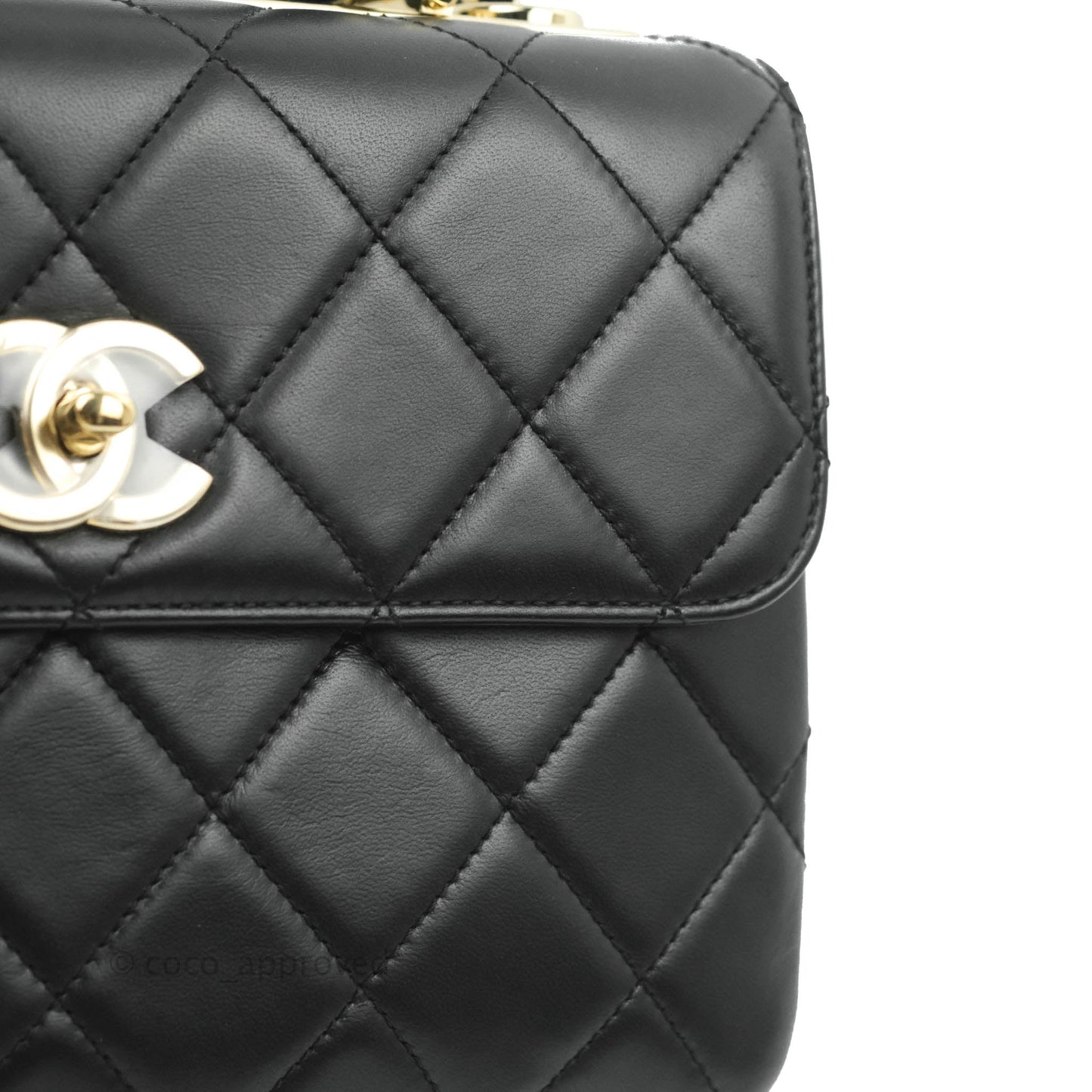 Chanel Small Trendy CC Black Lambskin Gold Hardware