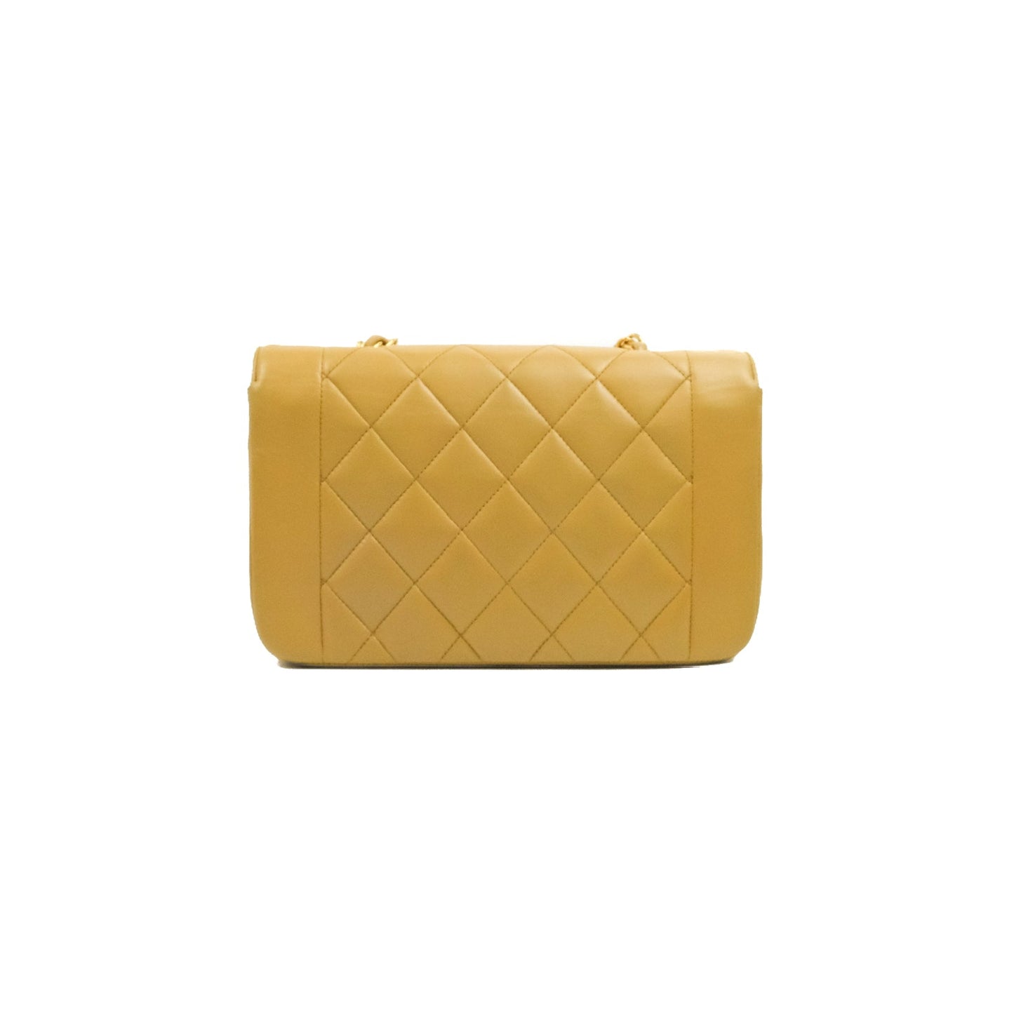 Chanel Vintage Small Quilted Classic Diana Flap Bag Beige Lambskin 24K Gold Hardware
