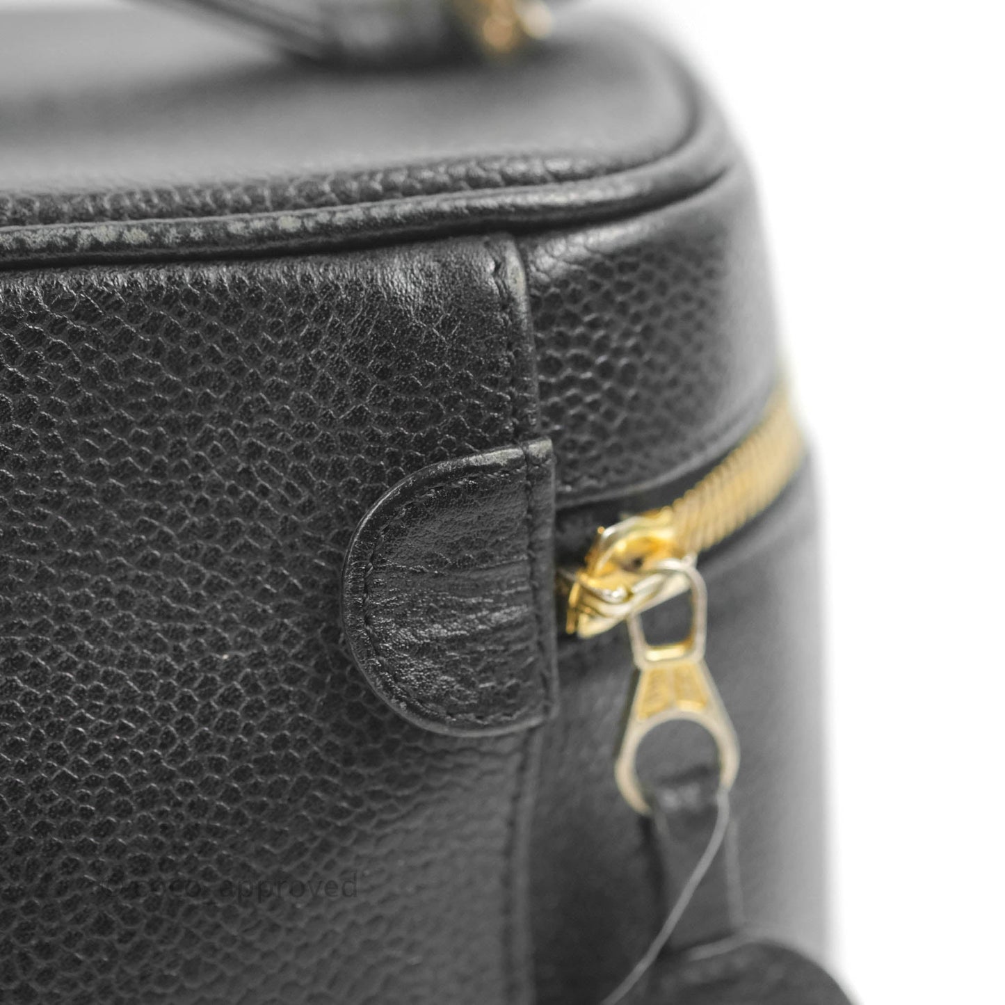 Chanel Vintage Vanity Case Black Caviar Gold Hardware
