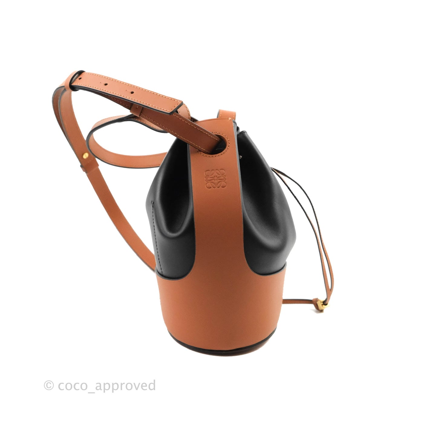 Loewe Small Balloon Bucket Bag Black Tan Calfskin