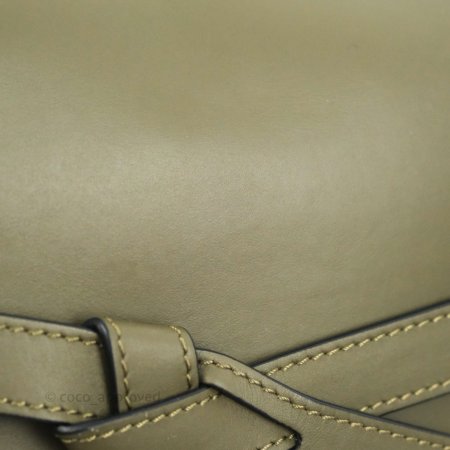 Loewe Small Gate Bag in Soft Calfskin & Jacquard Strap Autumn Green
