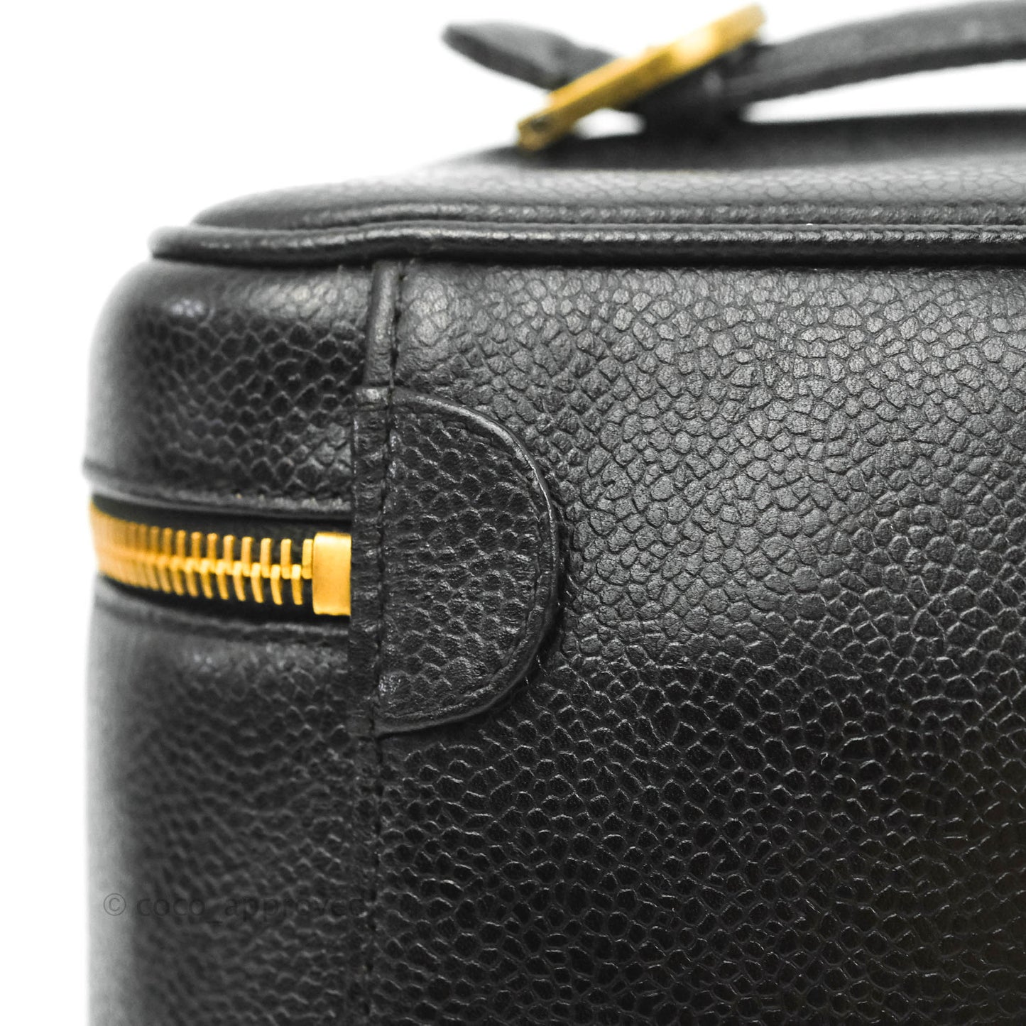 Chanel Vintage Vanity Case Black Caviar Gold Hardware