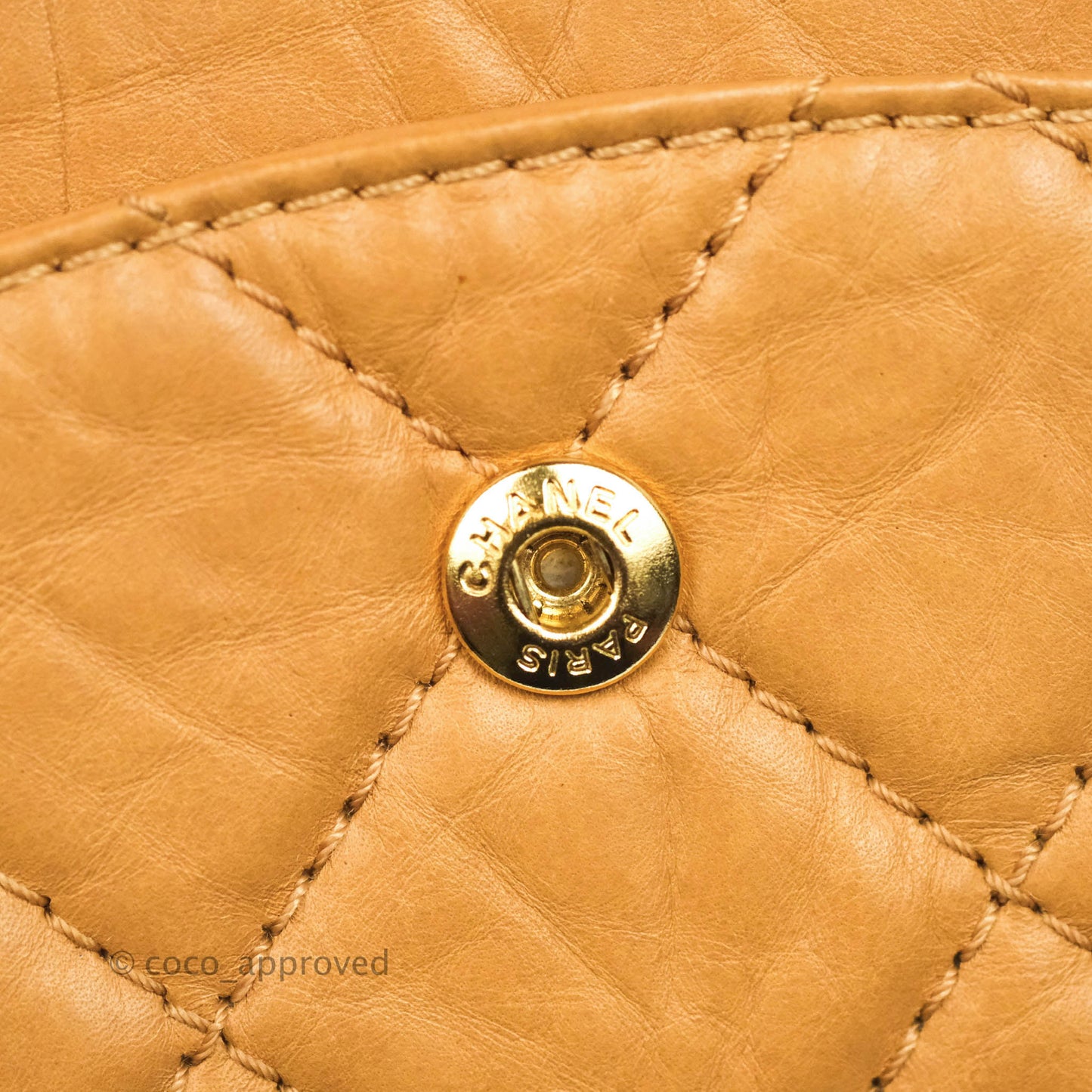 Chanel Quilted Reissue 227 Flap Beige Calfskin Aged Gold Hardware