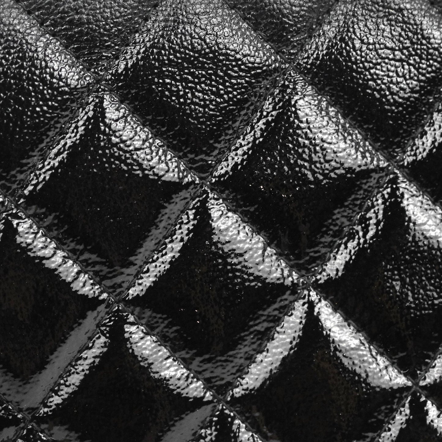 Chanel Gabrielle O Case Quilted Black Patent Goatskin