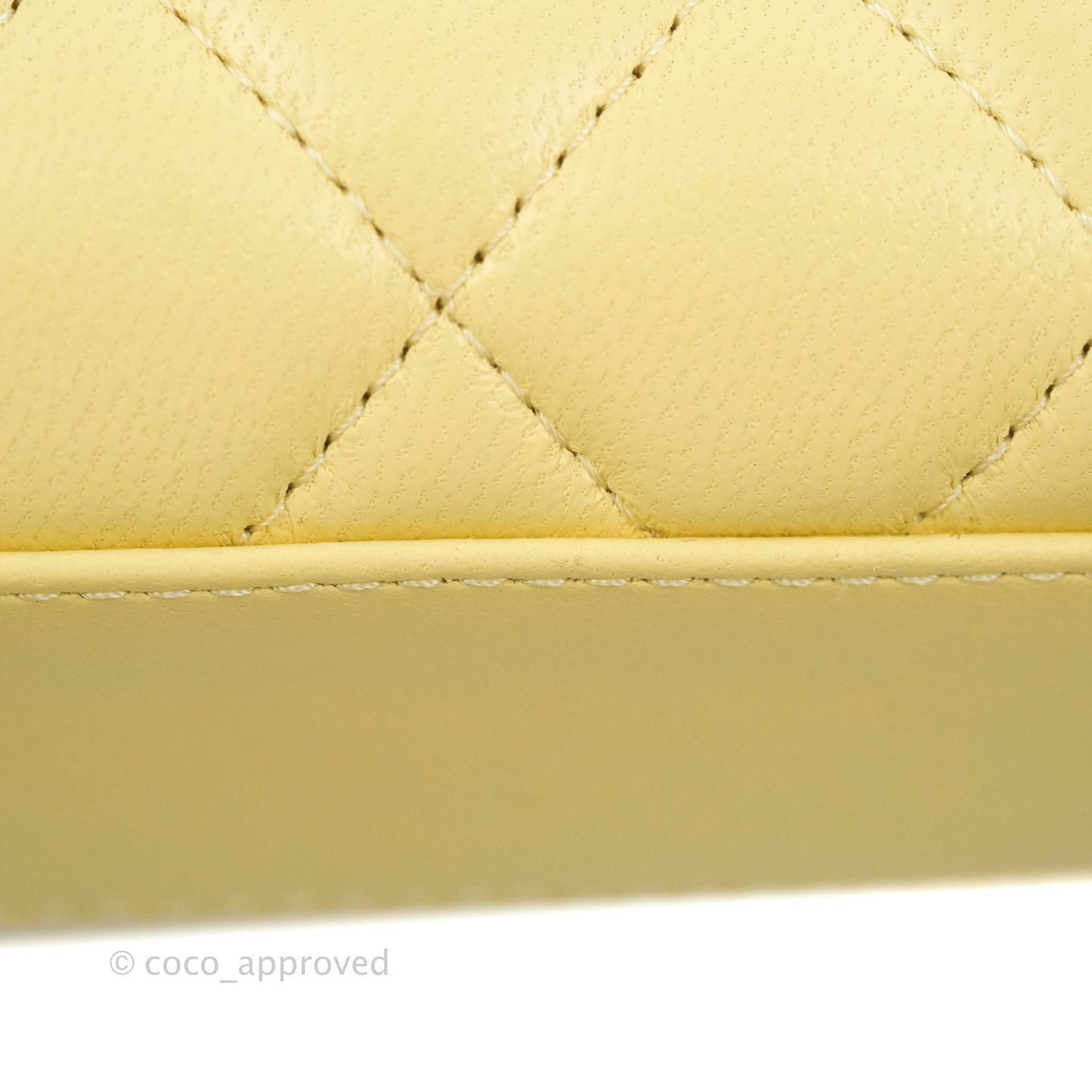 Chanel Quilted Pearl Crush Phone Holder With Chain Yellow Lambskin