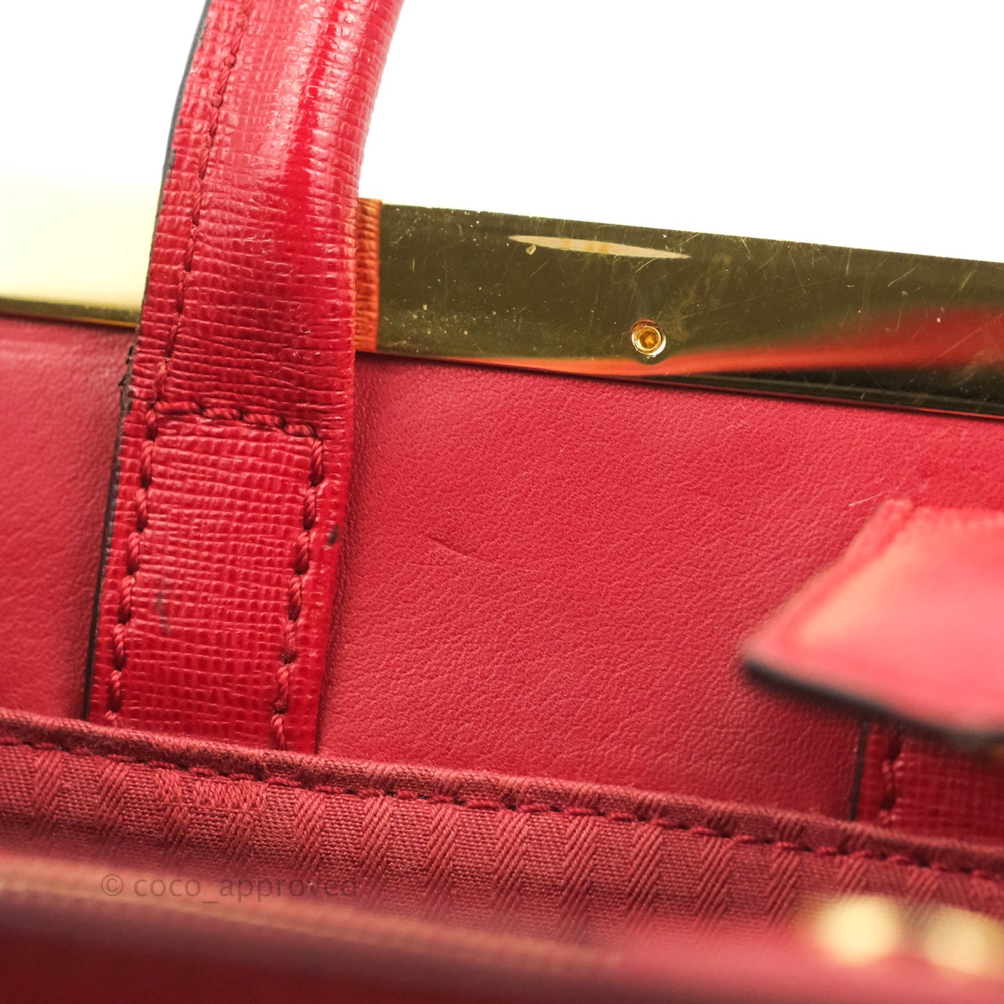 Fendi 2 Jours Red Bag Gold Hardware