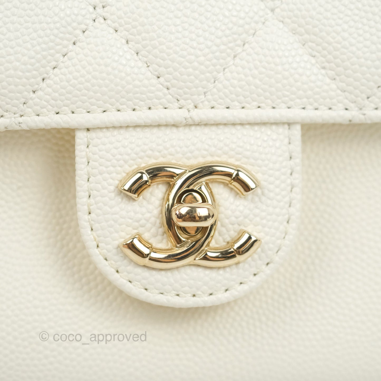 Chanel Quilted Small CC Day Backpack Ivory Caviar Gold Hardware