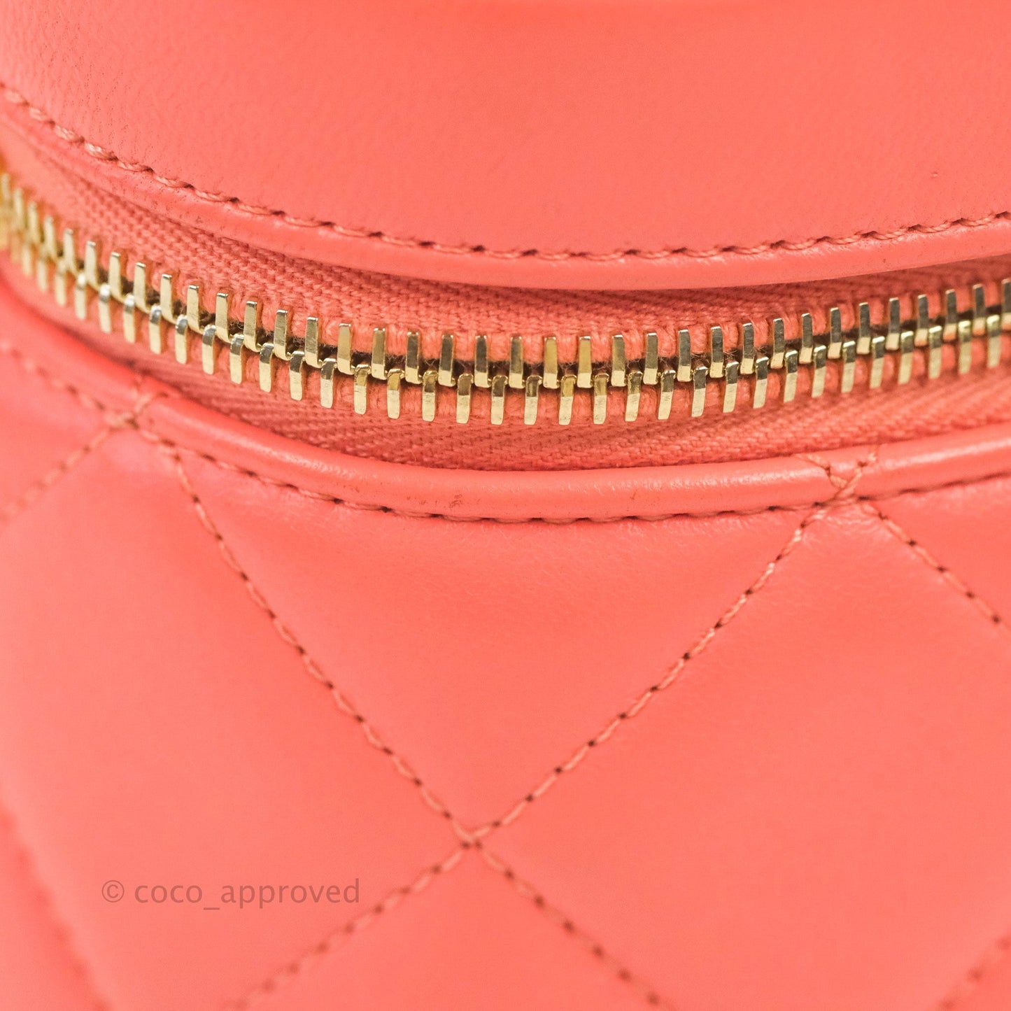 Chanel Trendy CC Vanity Case Coral Pink Lambskin Gold Hardware