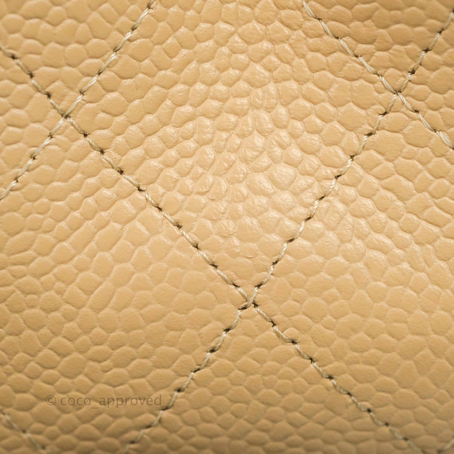 Chanel Classic M/L Medium Flap Quilted Beige Caviar Gold Hardware