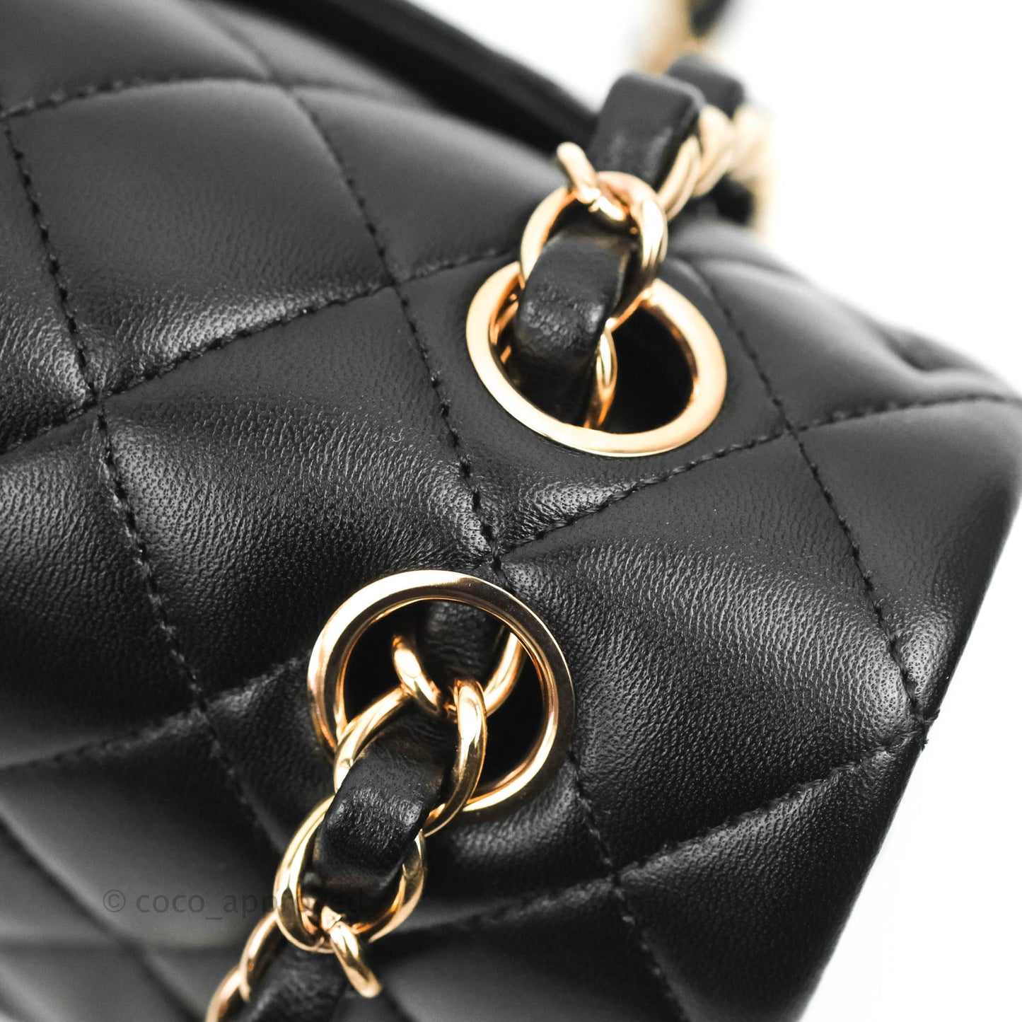Chanel Classic Small S/M Flap Black Lambskin Rose Pink-Gold Hardware