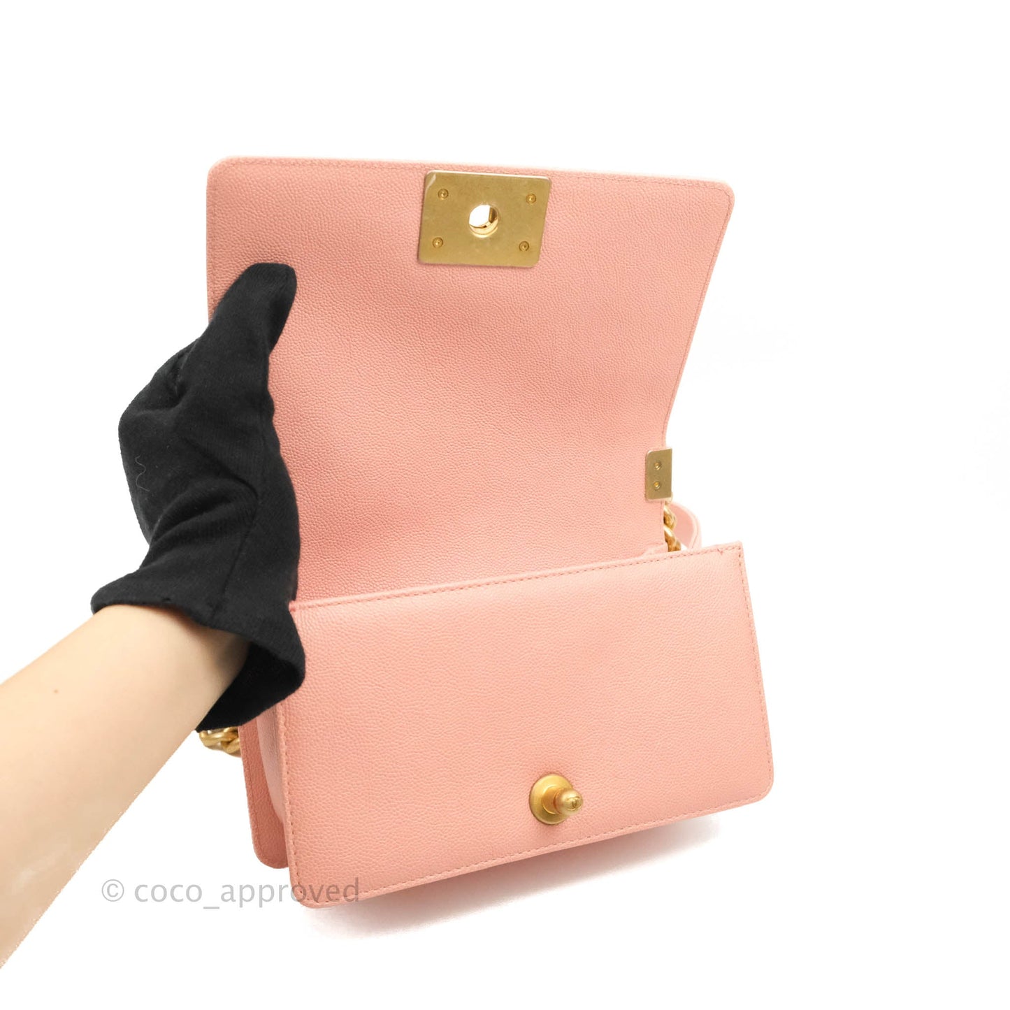 Chanel Boy Small Pink Caviar Gold Hardware
