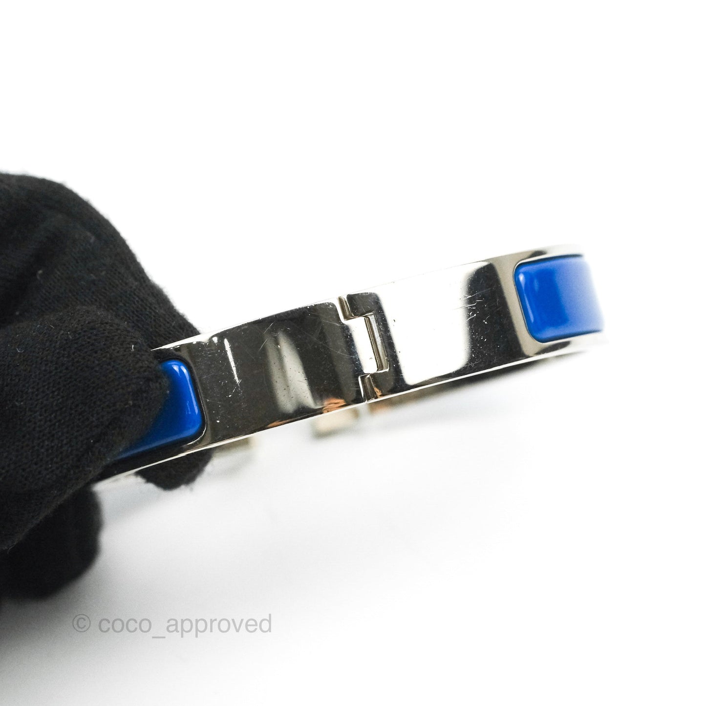 Hermès Clic H Bracelet Blue Palladium Hardware PM