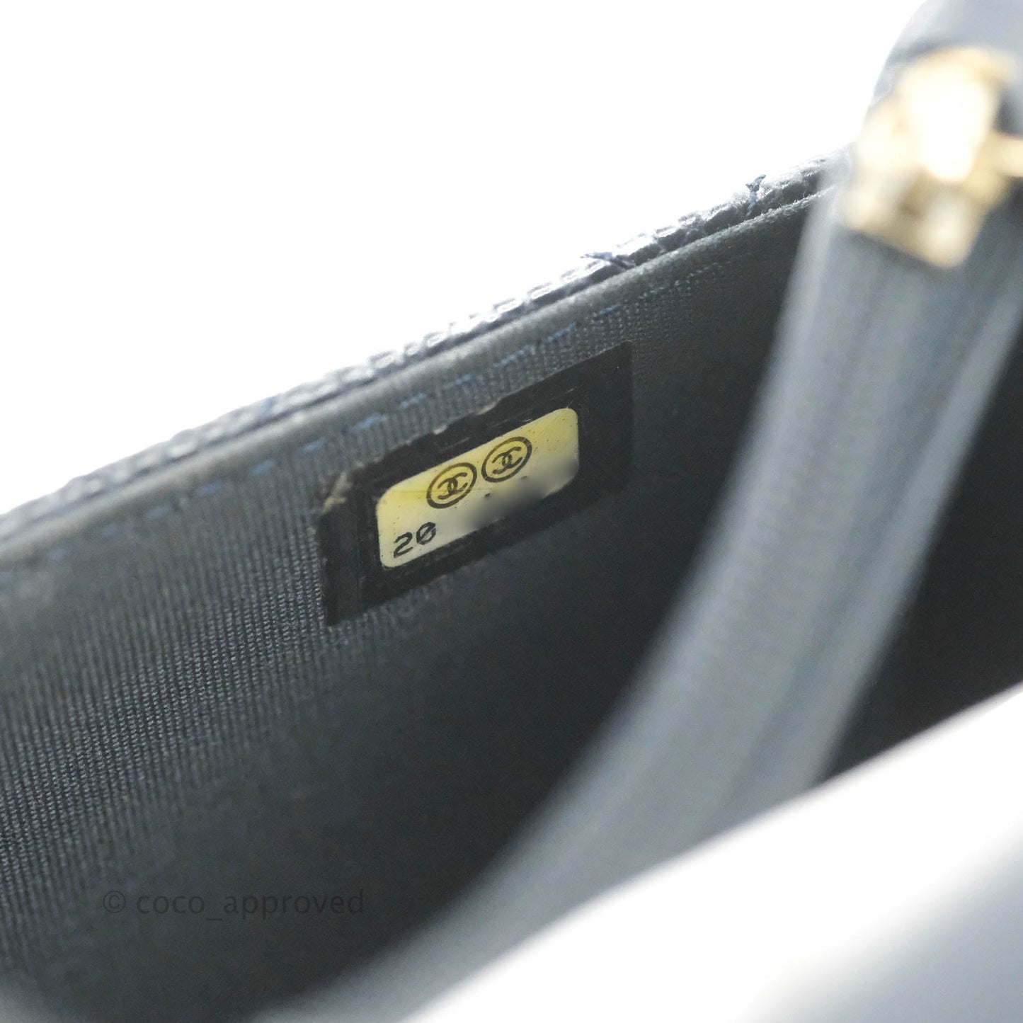 Chanel Boy Wallet on Chain WOC Ver Dark Navy Caviar Aged Gold Hardware
