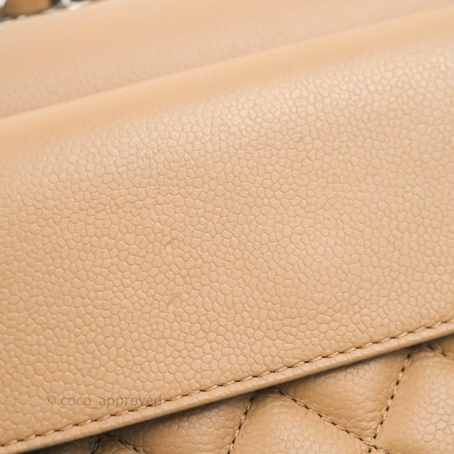 Chanel Flap Bag Dark Beige Caviar Ruthenium Hardware 17B