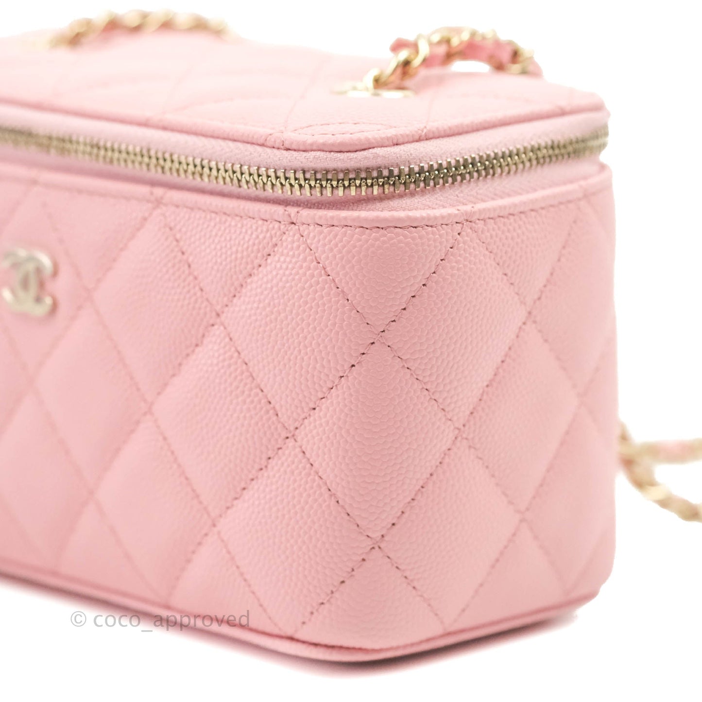 Chanel Classic Vanity with Chain Pink Caviar Gold Hardware