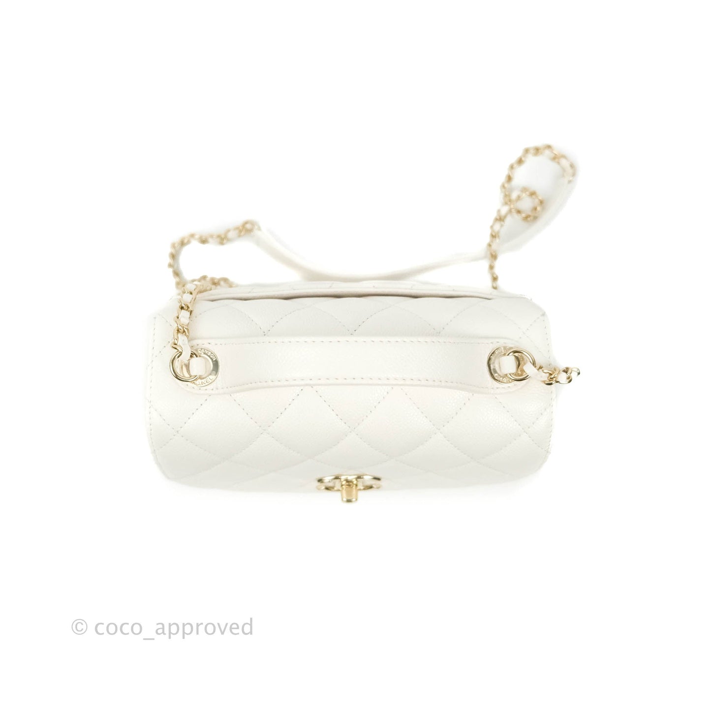 Chanel Quilted Small Business Affinity Flap White Caviar Gold Hardware