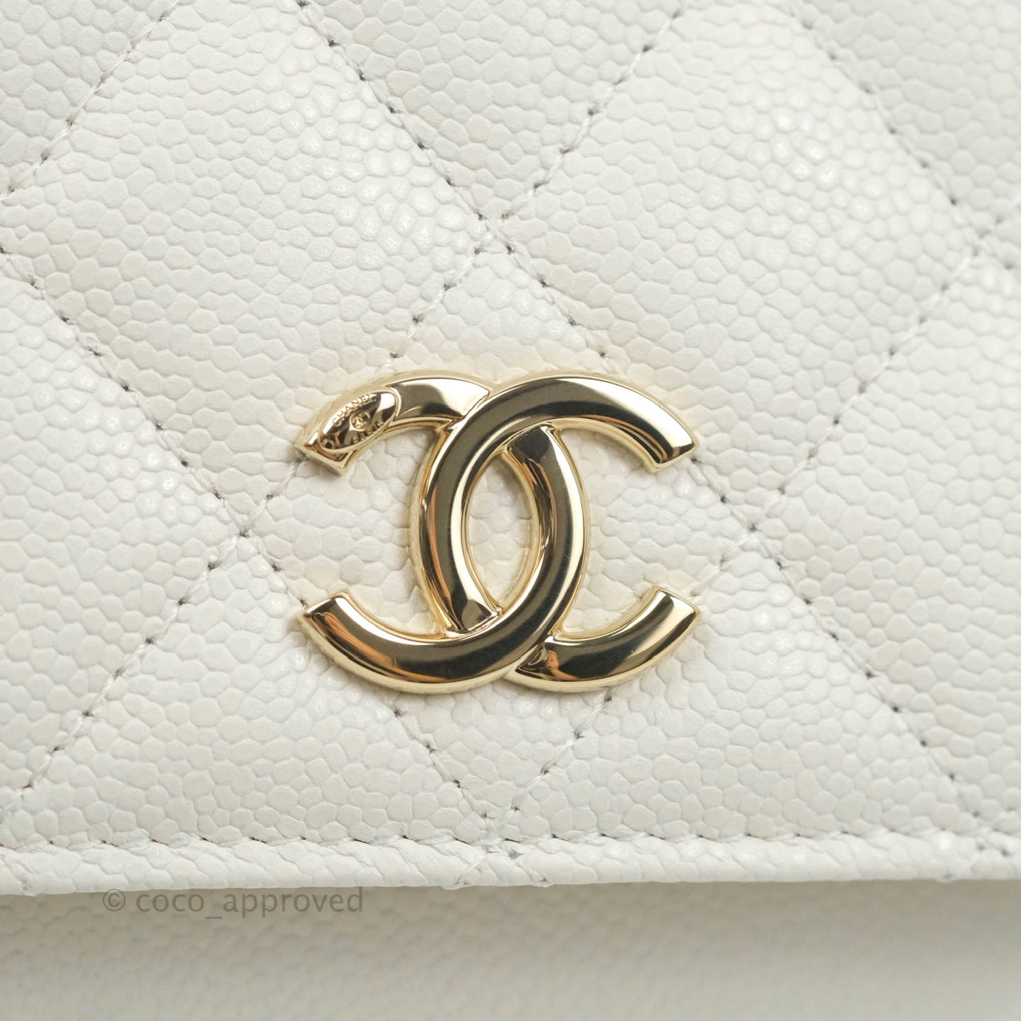 Chanel Business Affinity Clutch With Chain White Caviar Gold Hardware