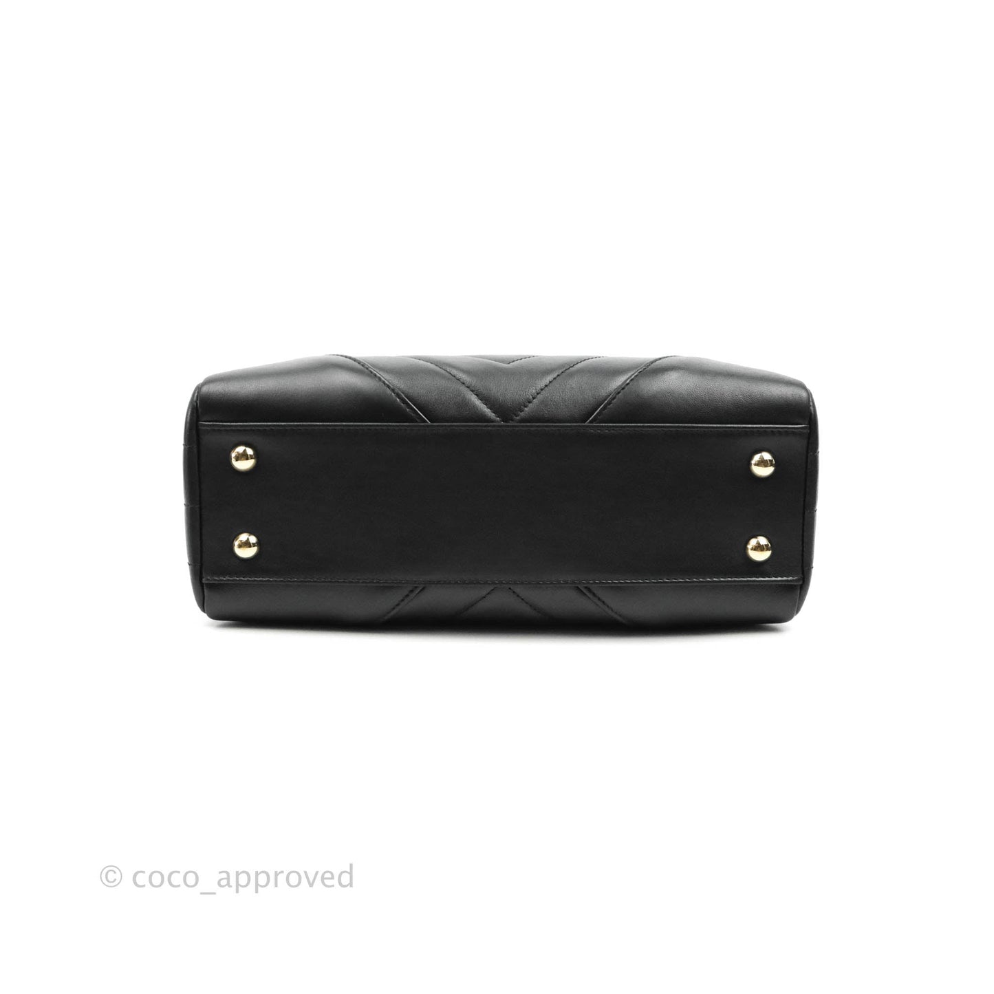 Chanel Small Chevron Tote Bag Black Calfskin Gold Hardware