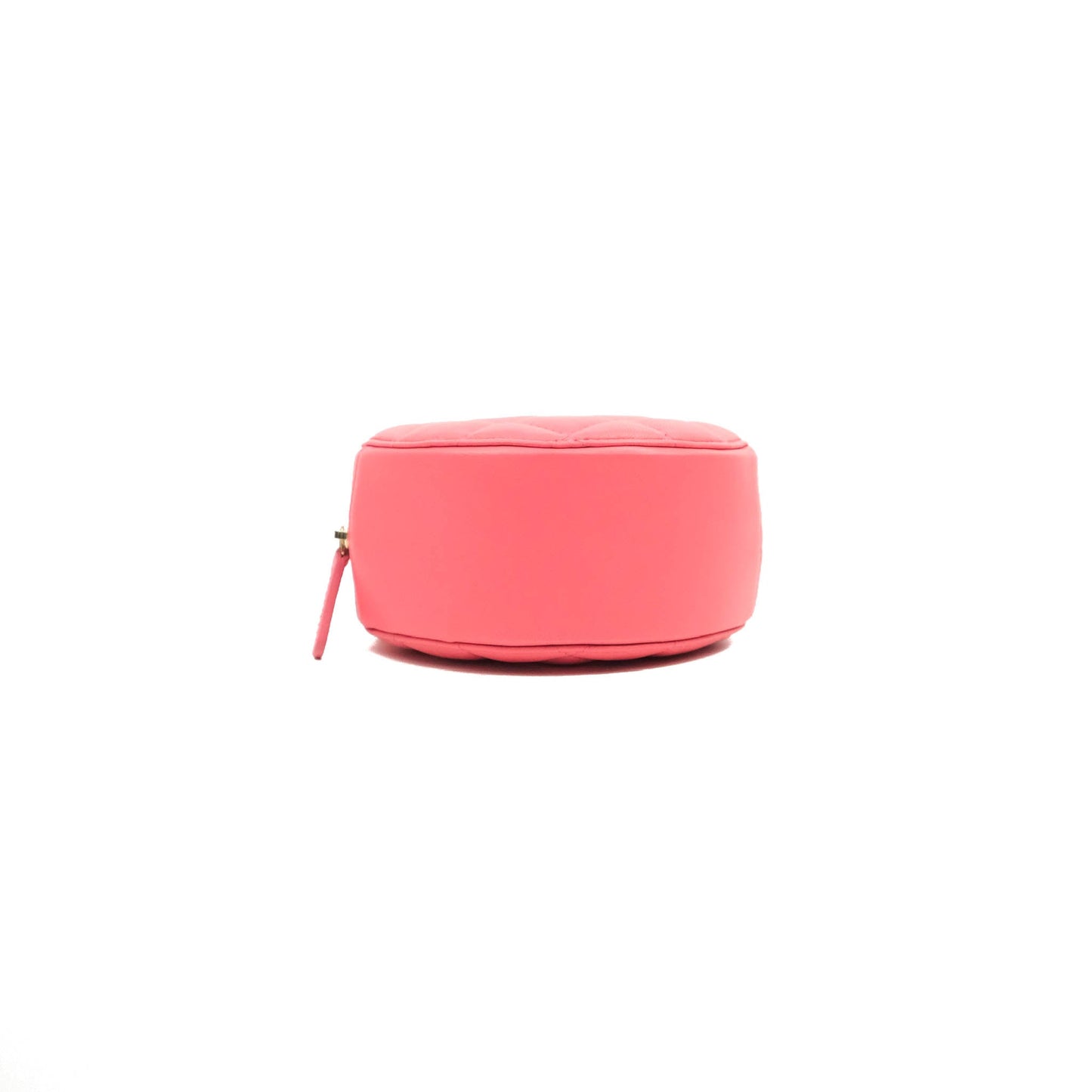 Chanel Quilted Round Pearl Crush Clutch With Chain Pink Lambskin Aged Gold Hardware