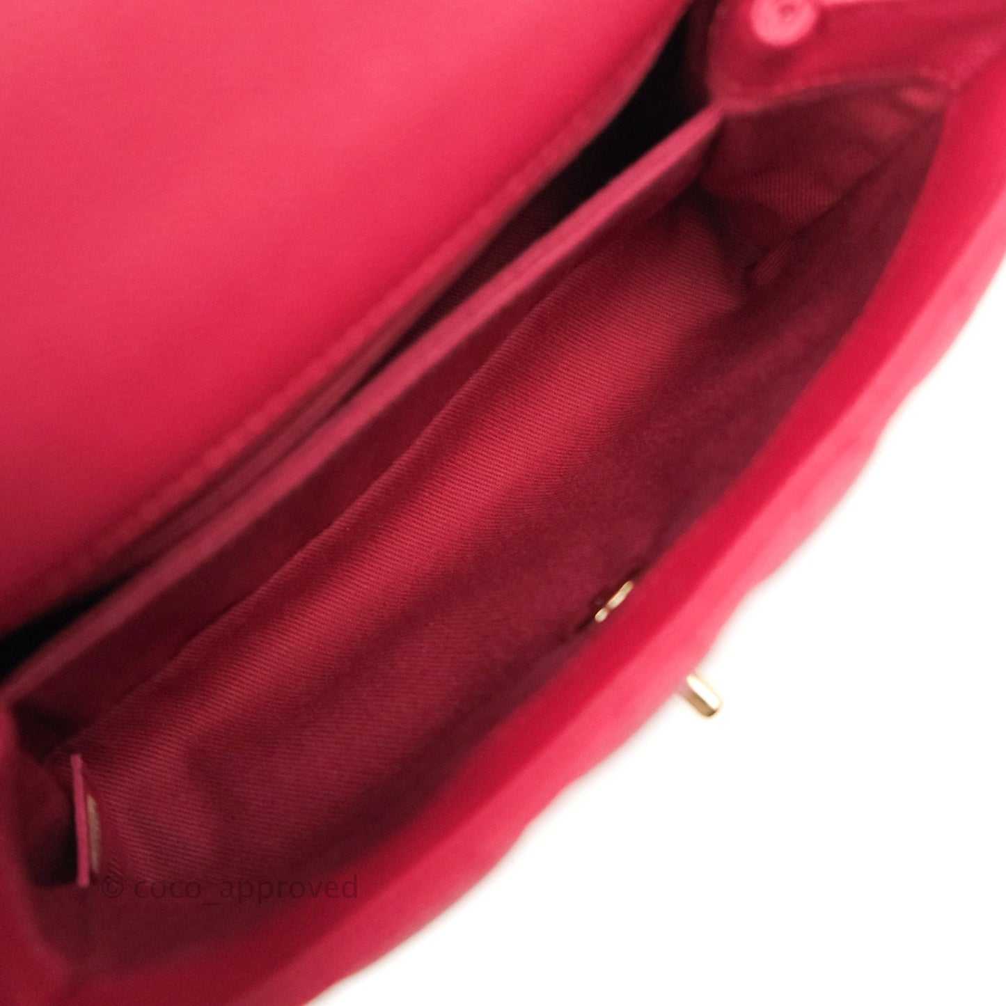 Chanel Small Coco Handle Quilted Cherry Red Caviar Gold Hardware