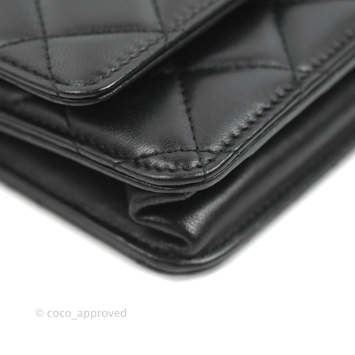Chanel Quilted Classic Wallet on Chain WOC Black Lambskin Gold Hardware