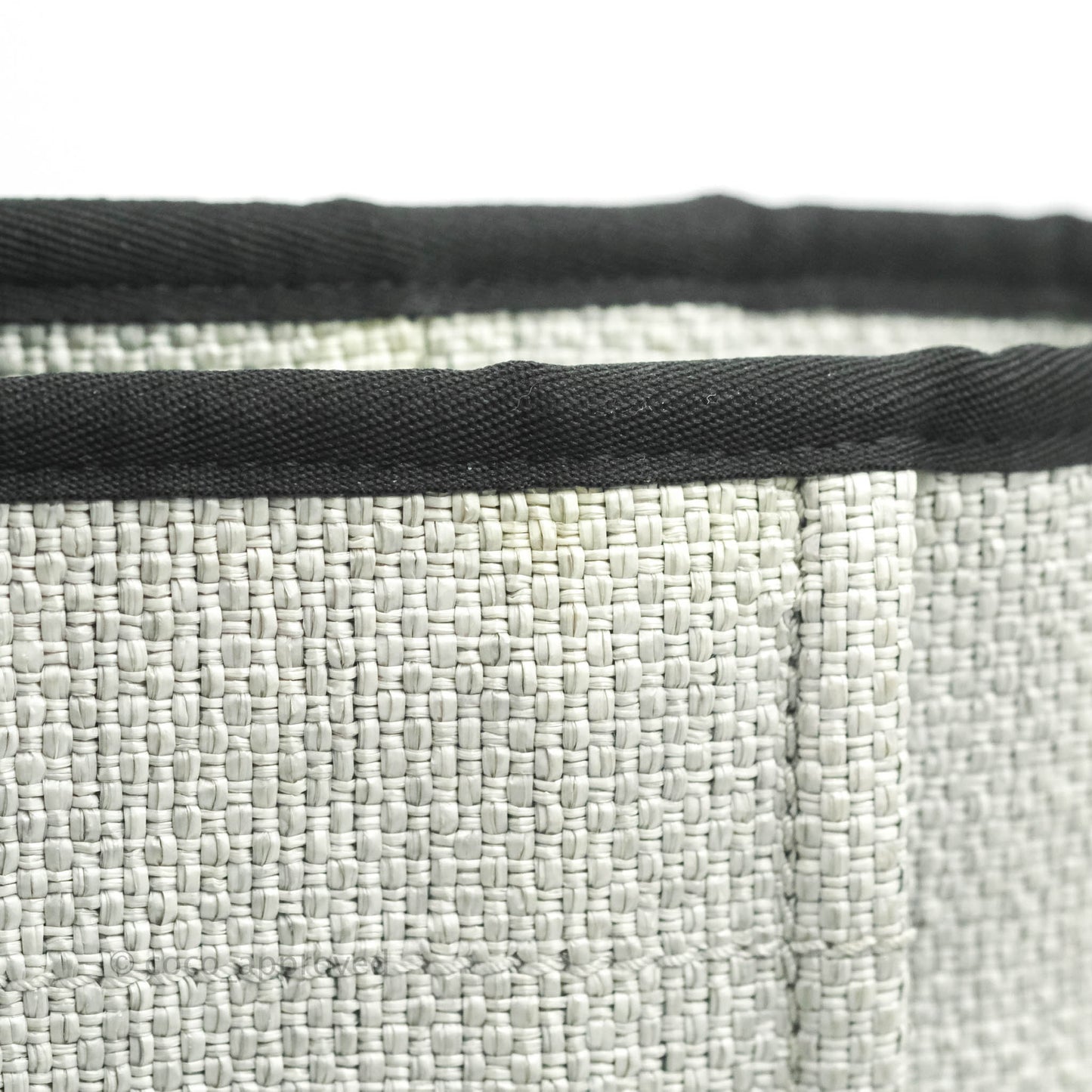Chanel Large Deauville Light Grey Canvas Silver Hardware
