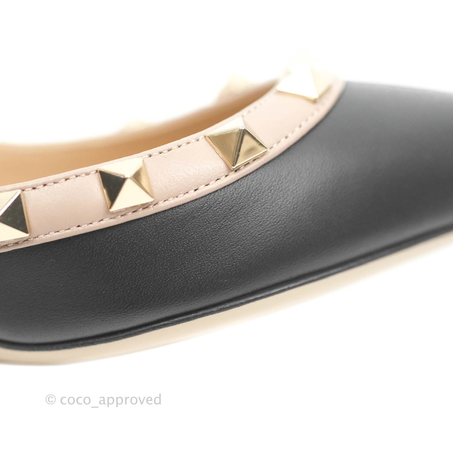 Valentino Garavani Rockstud Pumps Black Beige Size 36.5