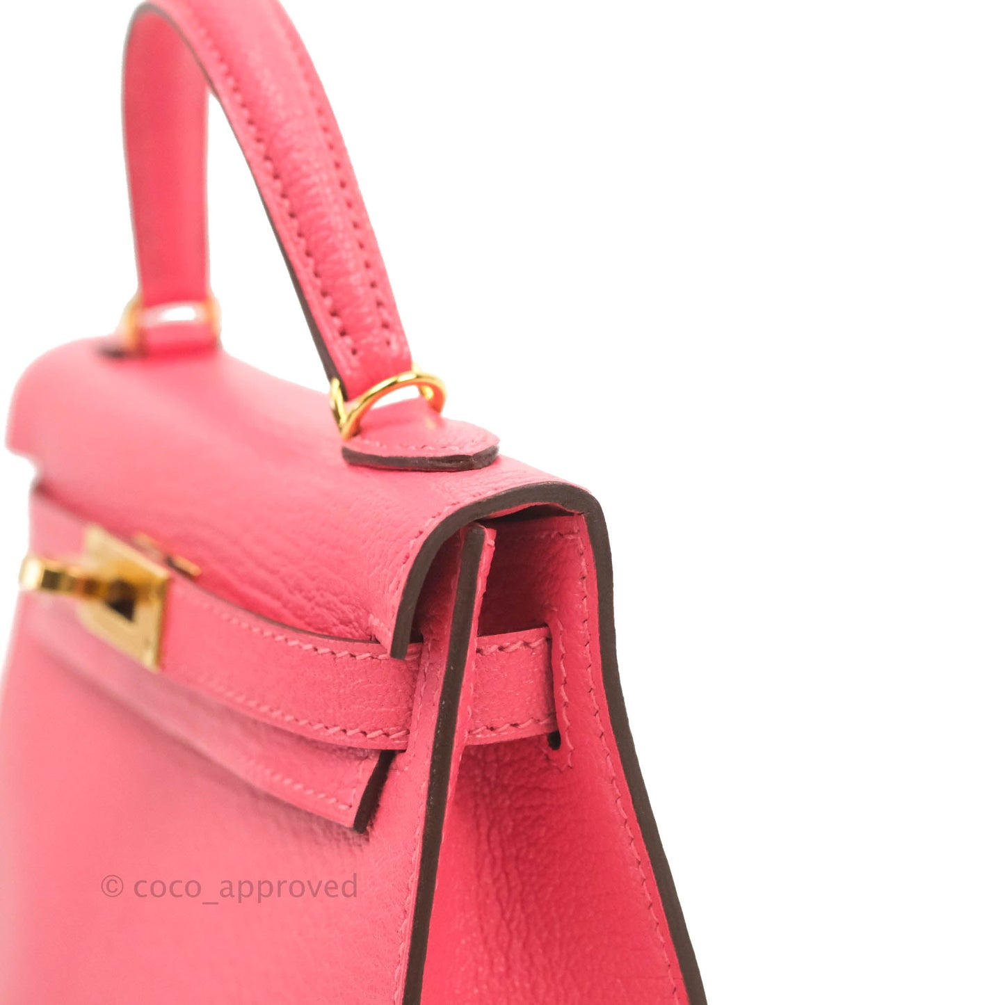 Hermes Mini Kelly II Chevre Mysore U5 Rose Lipstick Gold Hardware