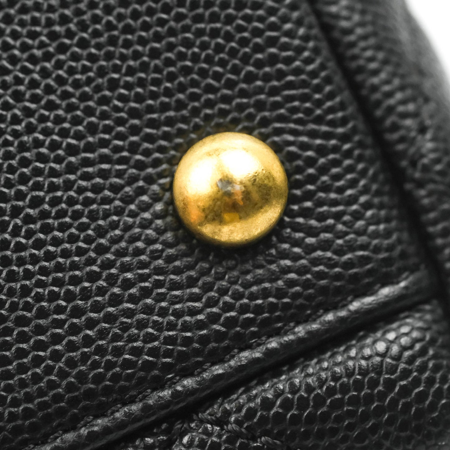 Chanel Medium Coco Handle Quilted Black Caviar Lizard Handle Gold Hardware