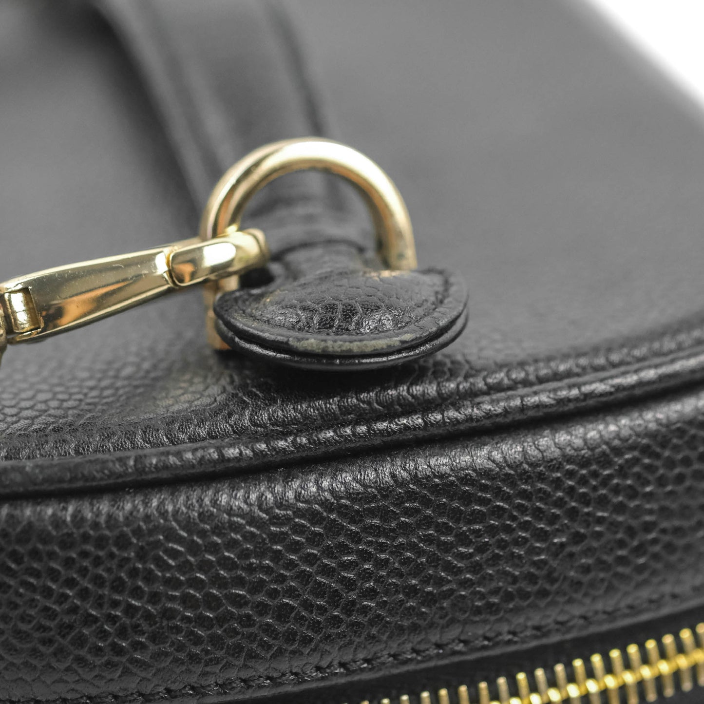 Chanel Vintage Vanity Case Black Caviar Gold Hardware