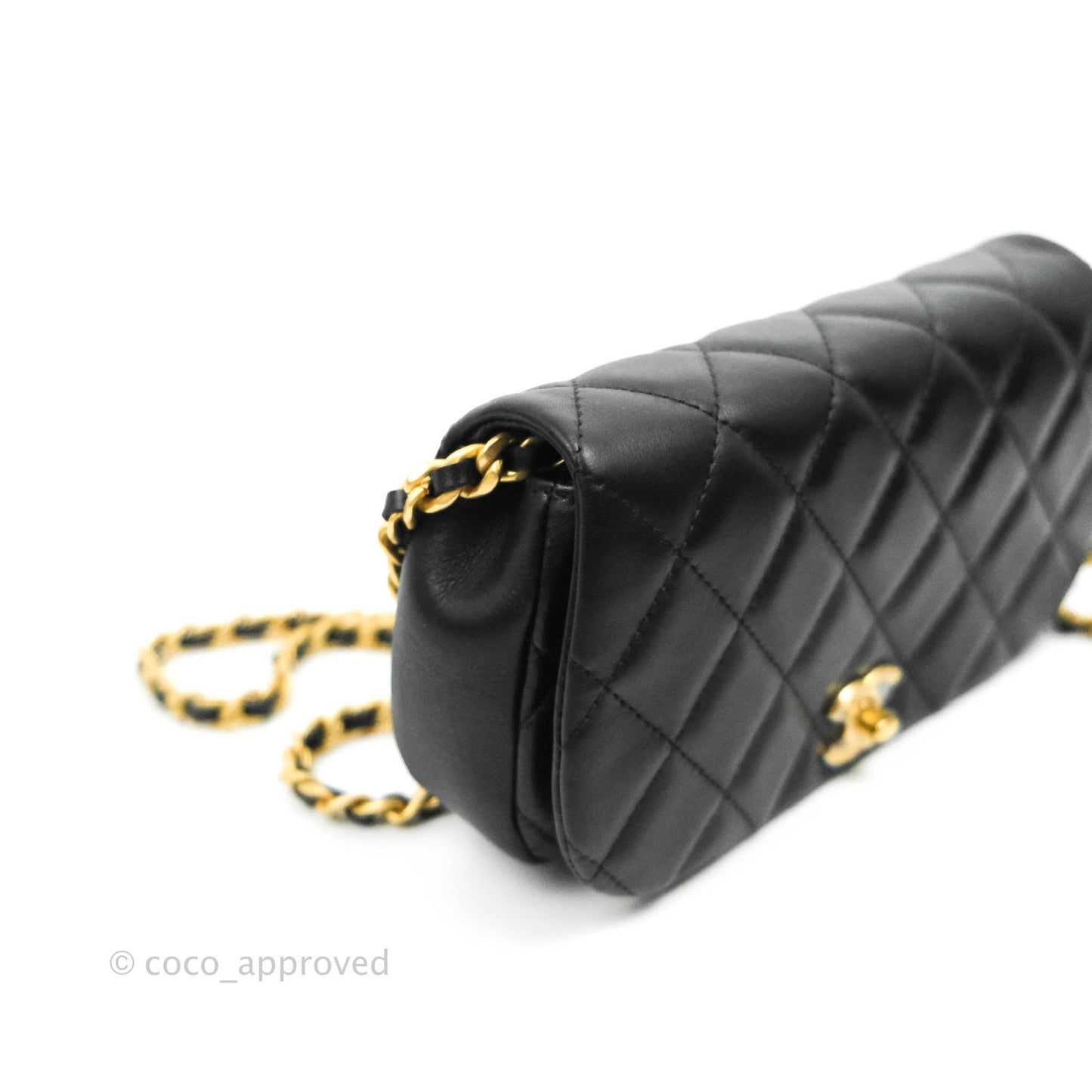 Chanel Clutch with Chain Black Calfskin Aged Gold Hardware