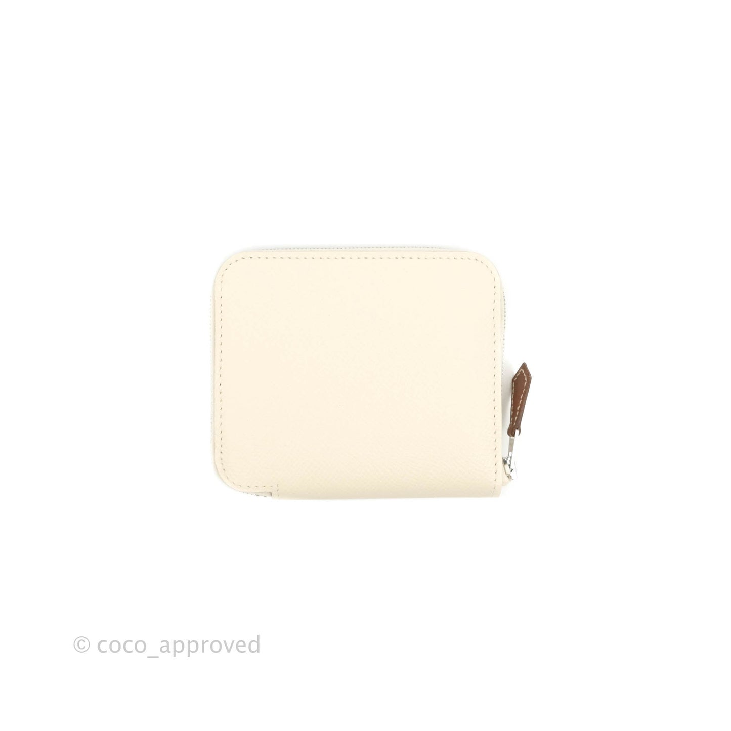 Hermès Silk In Compact Wallet Nata Epsom with La Patisserie Francaise Print