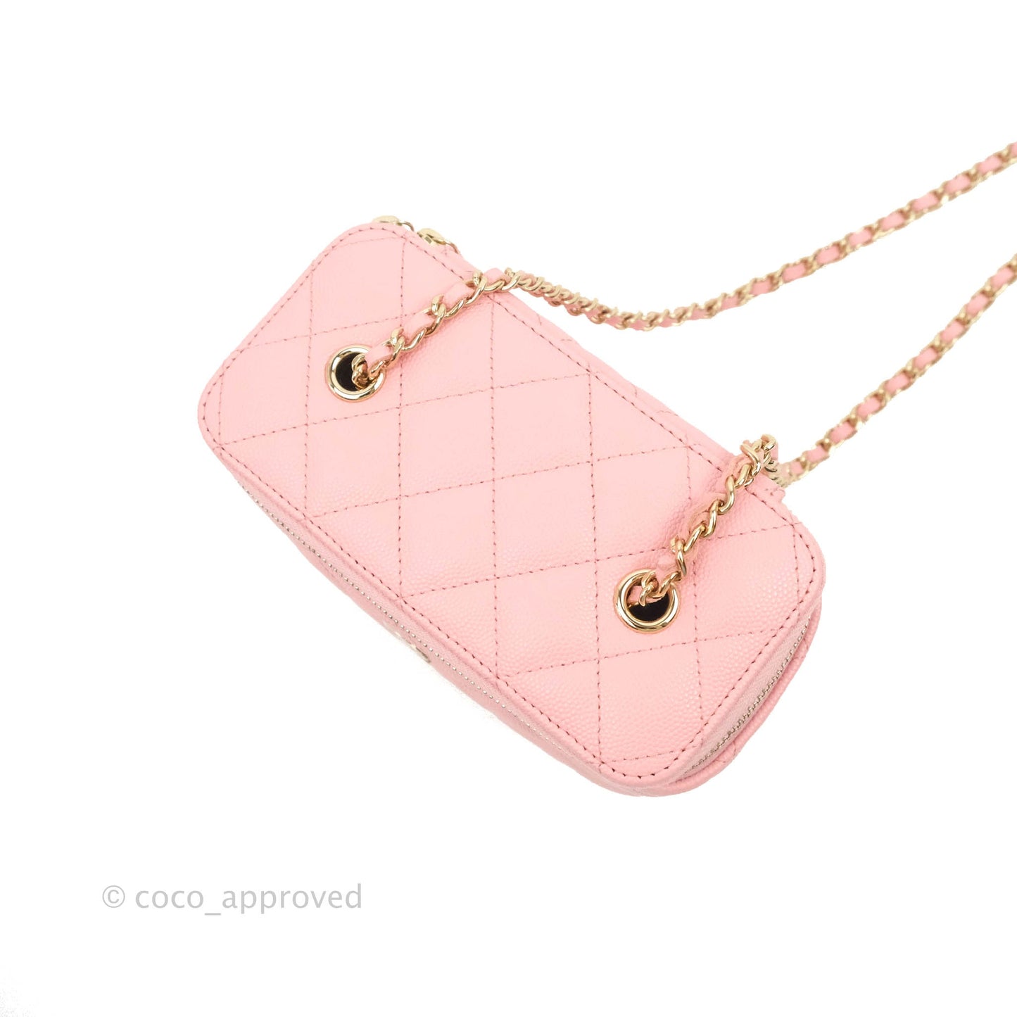 Chanel Classic Vanity with Chain Pink Caviar Gold Hardware