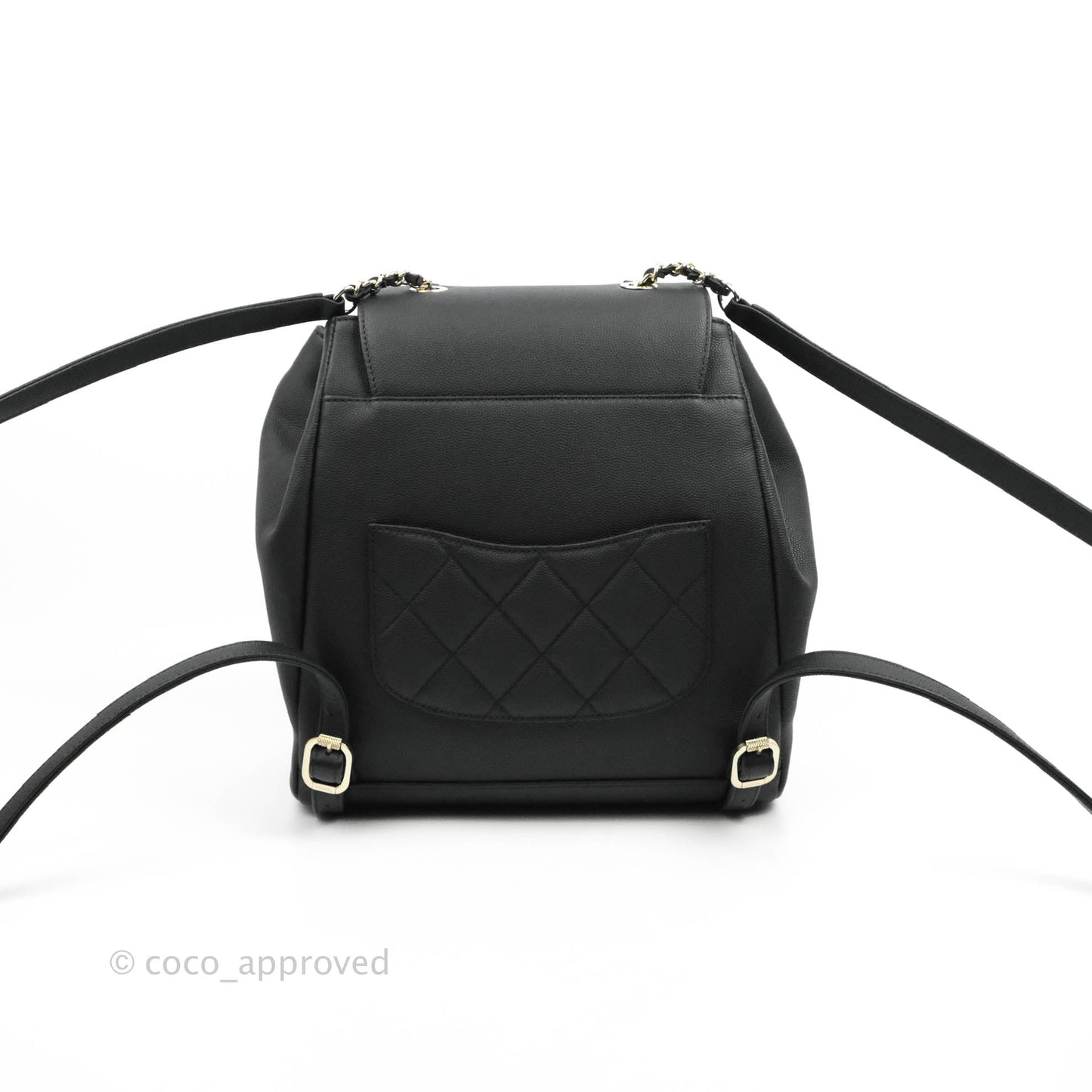 Chanel Quilted Business Affinity Backpack Black Caviar Gold Hardware